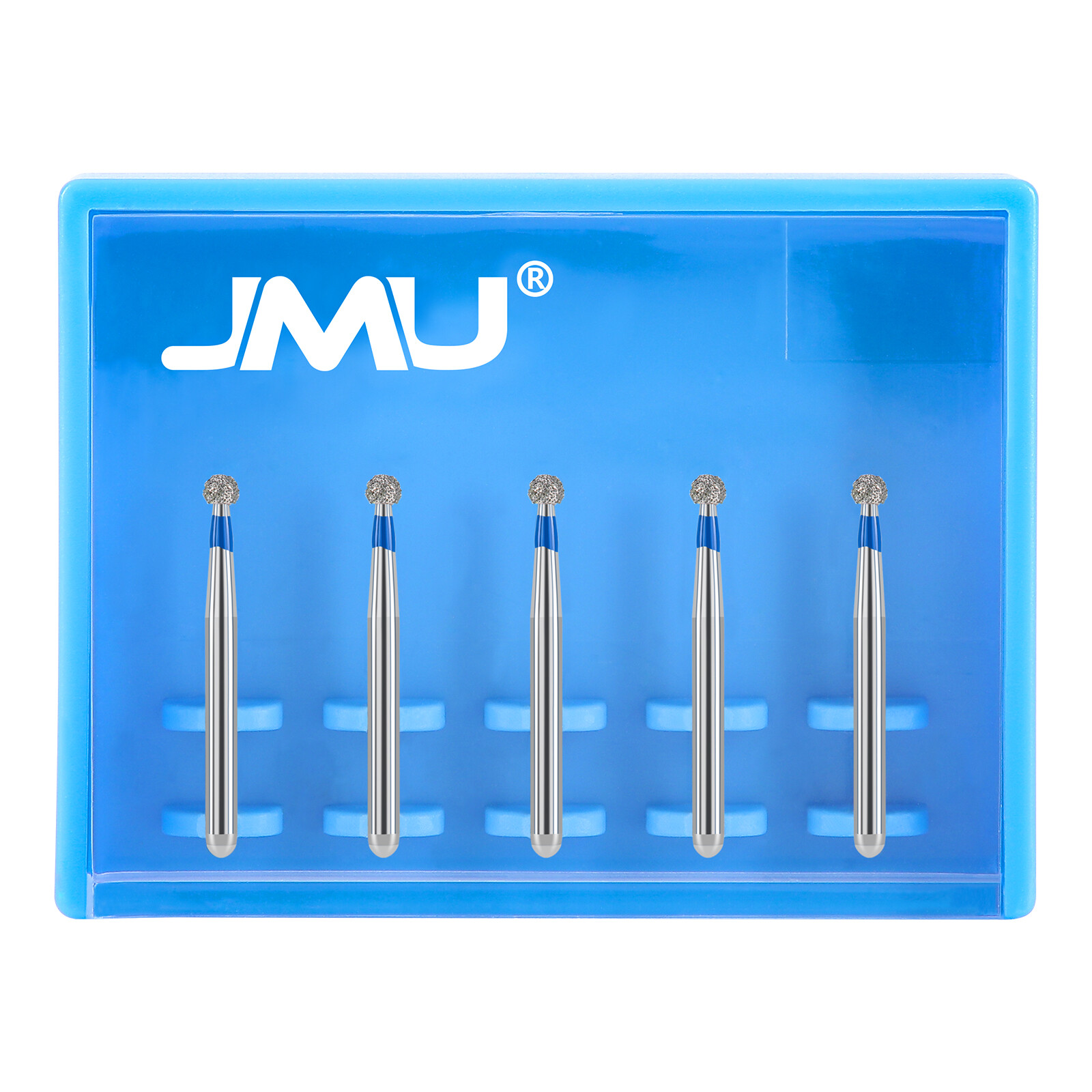 JMU Dental FG Diamond Burs for High Speed Handpiece, Medium Grit Round Bur 5pcs