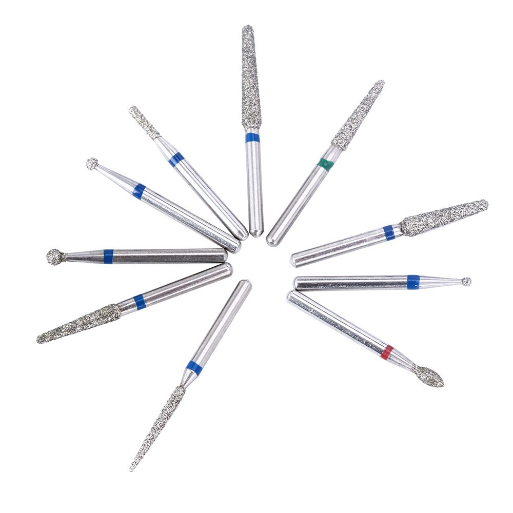100Pcs AZDENT Dental Diamond Burs High Speed Handpiece Friction Grip 20 Types