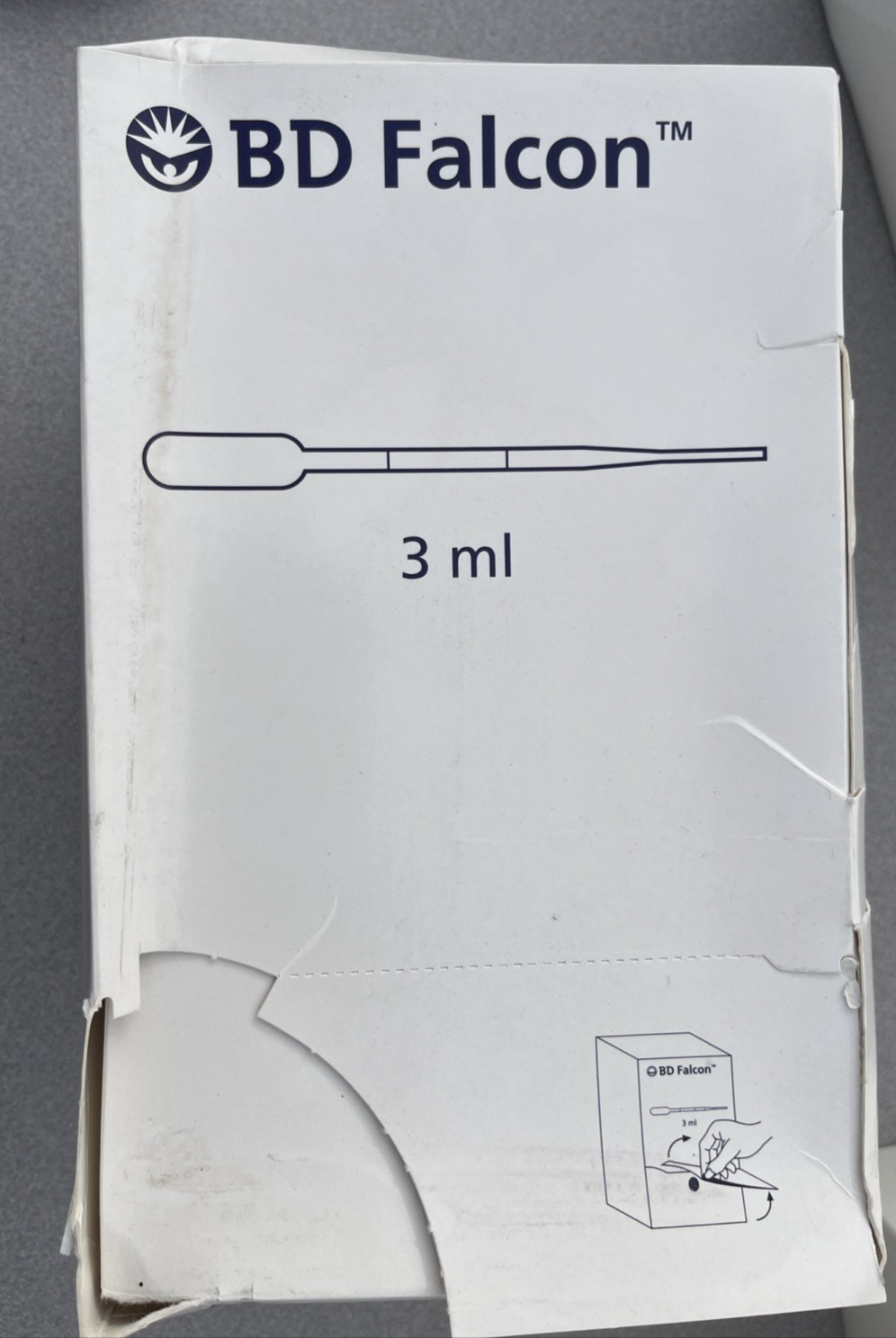 Case of 500 Corning Falcon 357524 3 ml Transfer Pipette 1 & 2 ml Graduations