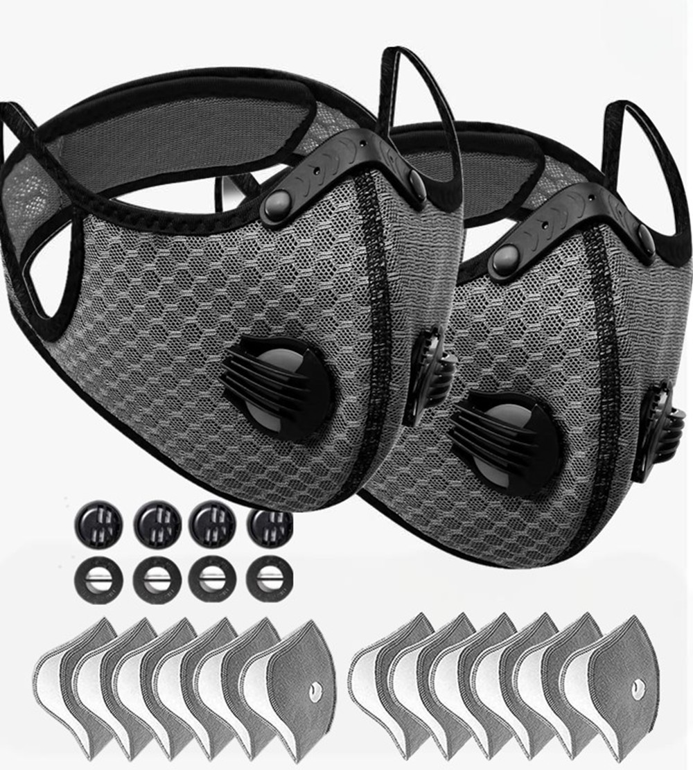 2 Pack Pollution Reusable Facepiece Half Face Shield Respirator Mask W/ Filter