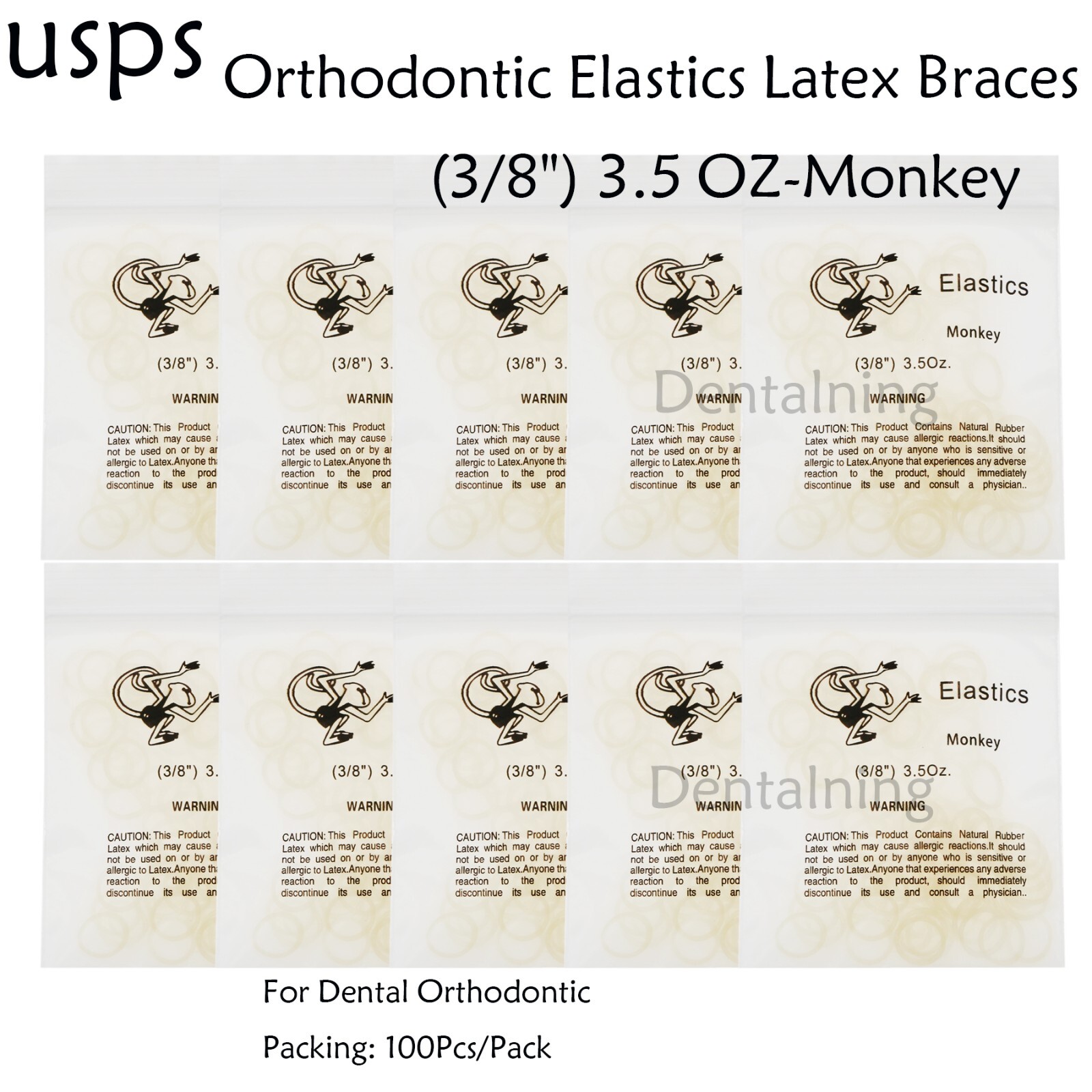 US Dental Ortho Elastics Latex Braces Orthodontic Rubber Bands 3.5 5.0 6.5 OZ