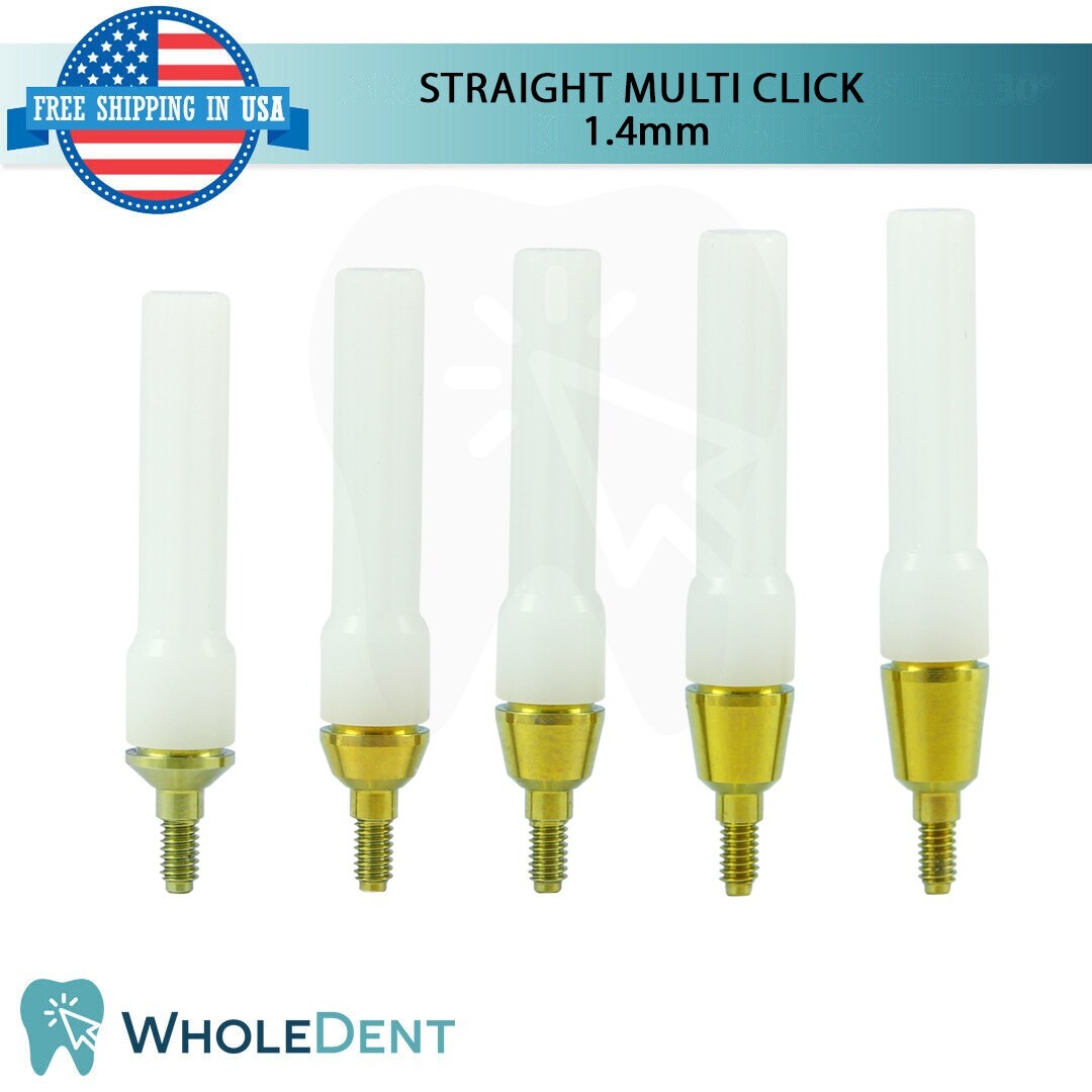 5X Straight Multi Unit 1.4mm Abutment Attachment Internal Hex 2.42mm Dental