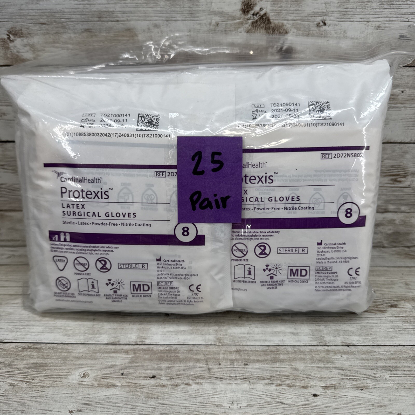 Cardinal Health Protexis Latex Surgical Gloves, *25 PAIR* Size: 8 *See Date*