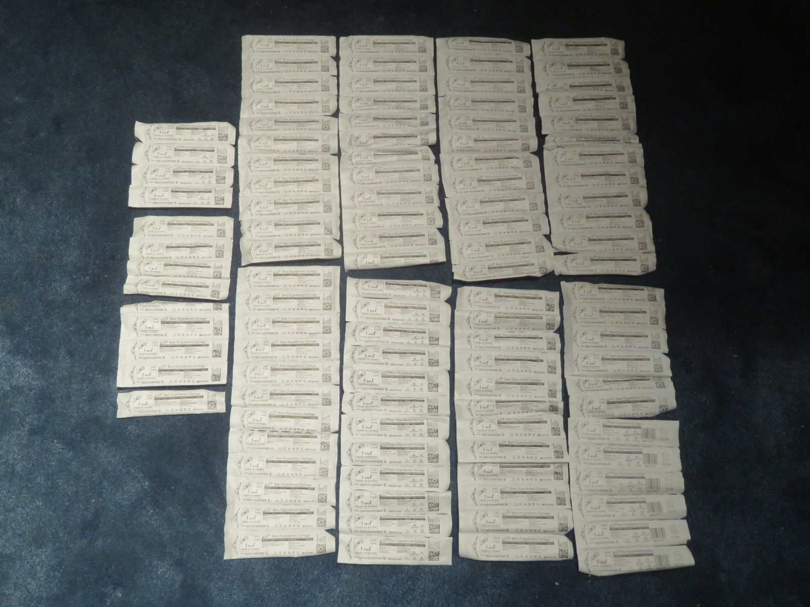 100-Count Lot DPS Bare Hypodermic Syringe Low Dead Space3 Luer Lock 1 ml