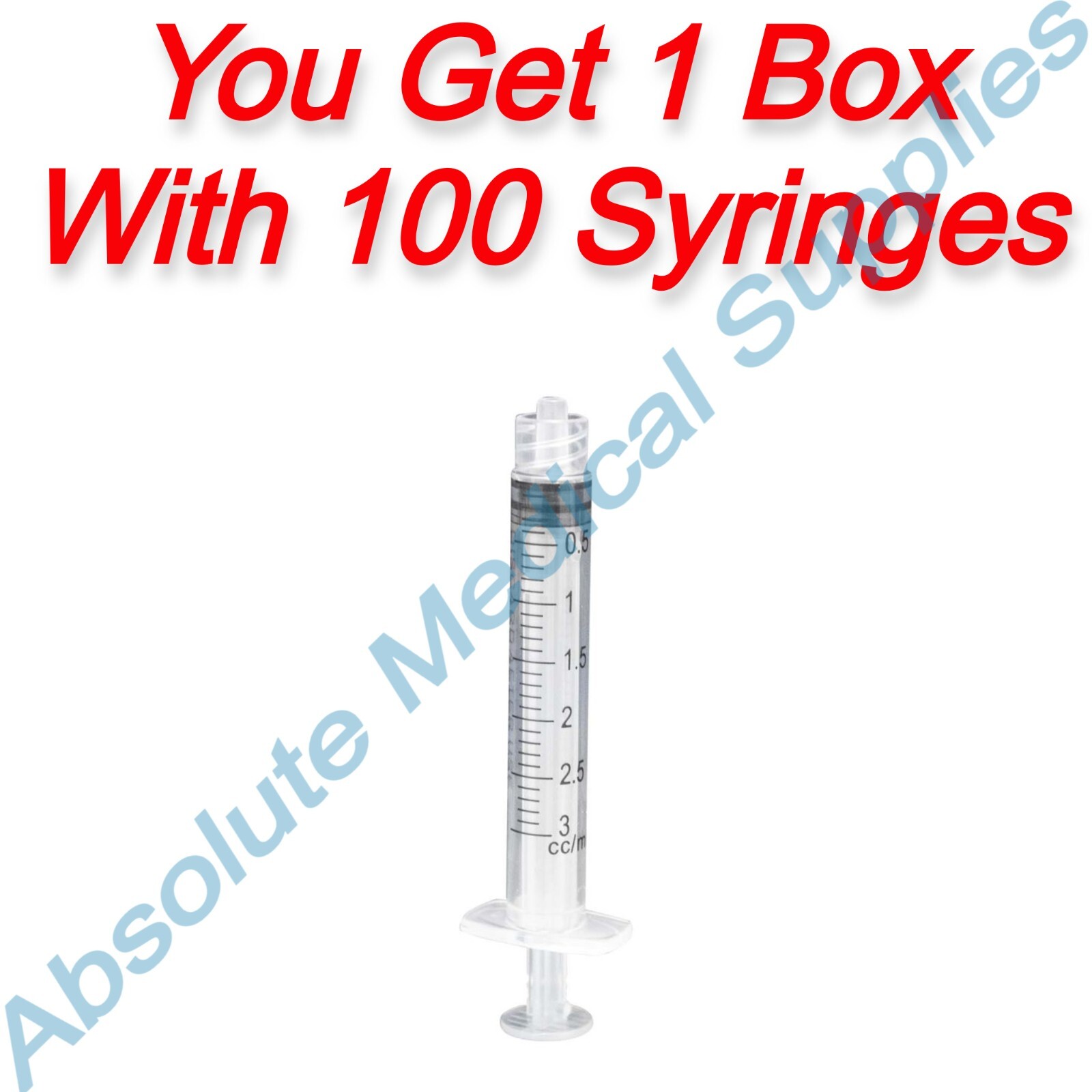 *100-Pieces* Vista Dental Luer Lock Syringes 3 cc Disposable 316030