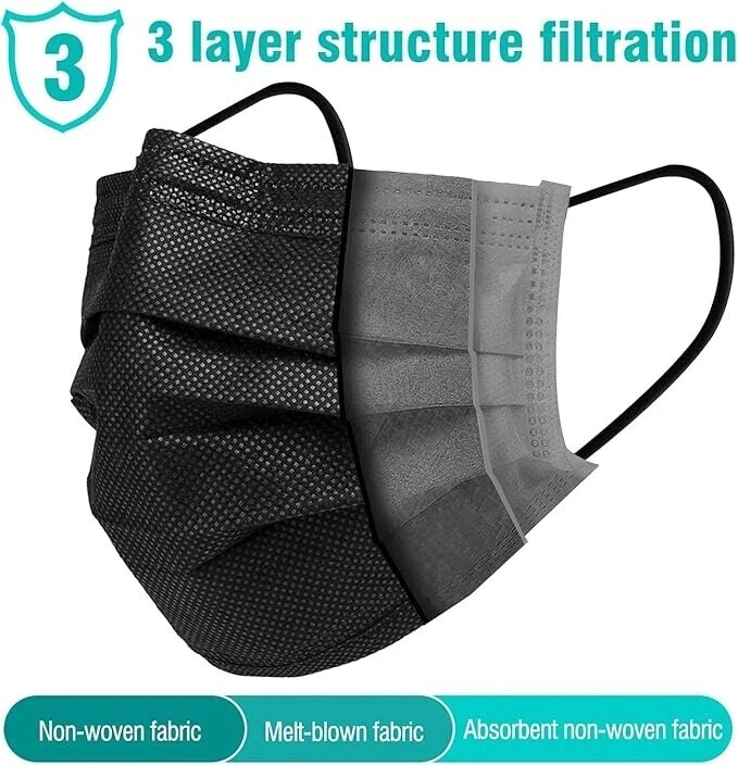 GP Craft 50/100 Pcs Disposable Face Cover 3-Ply Filter Breathable Earloop Masks