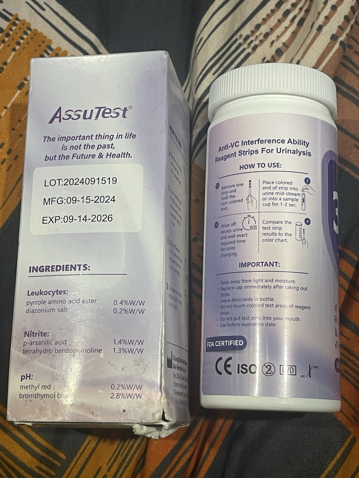 AssuTest 3 In 1 UTI Tests 50 Strips Expiry 09/14/2026