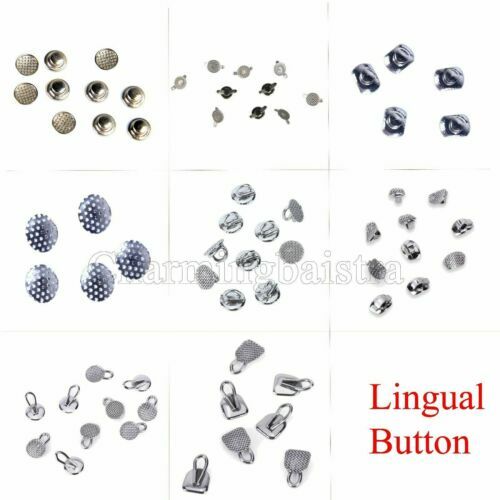AZDENT Dental Orthodontic Lingual Buttons Bondable Round /Rectangular Mesh Base