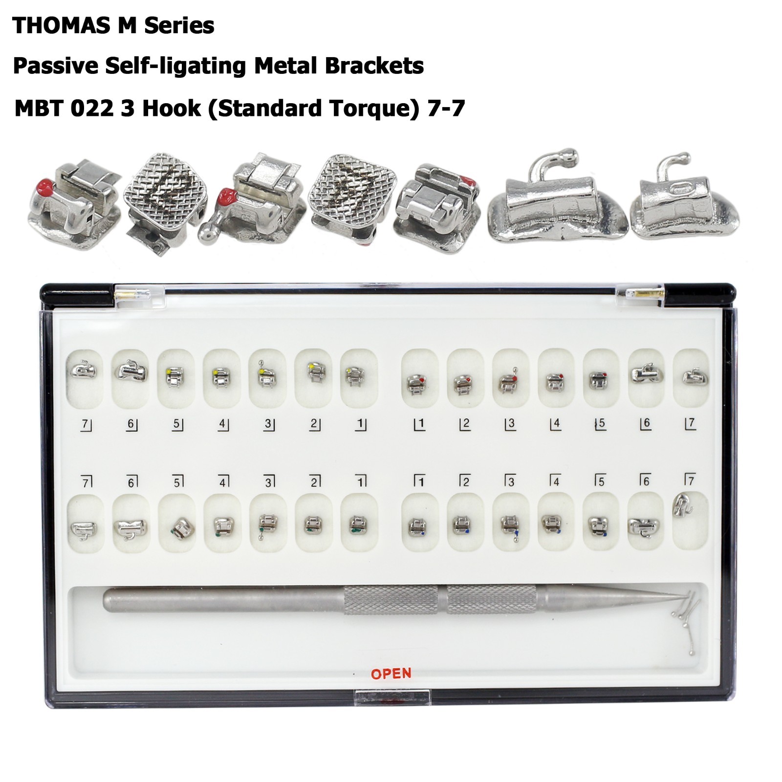 Dental Self Ligating Brackets Orthodontic Ceramic Metal Roth MBT Damon Empower