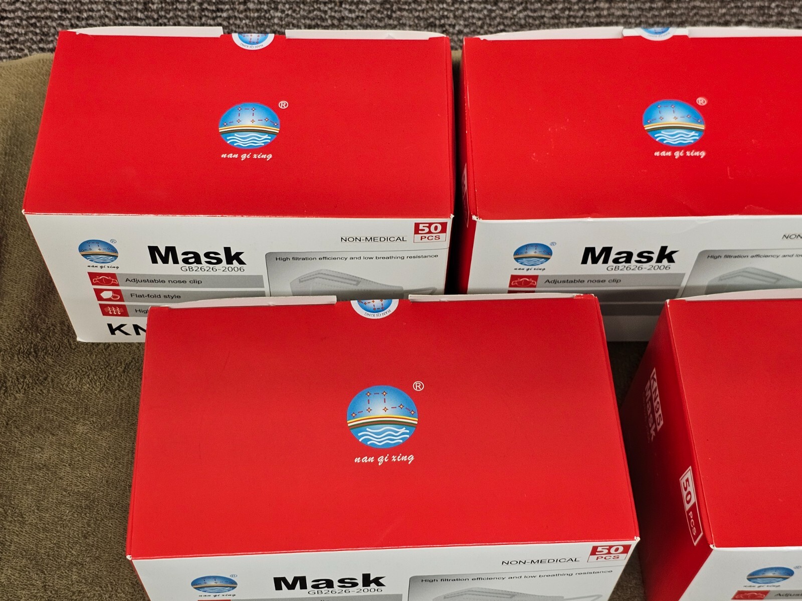 250 KN95 Face Mask Respirator Breathing Filter Non-Medical Disposable GB2626