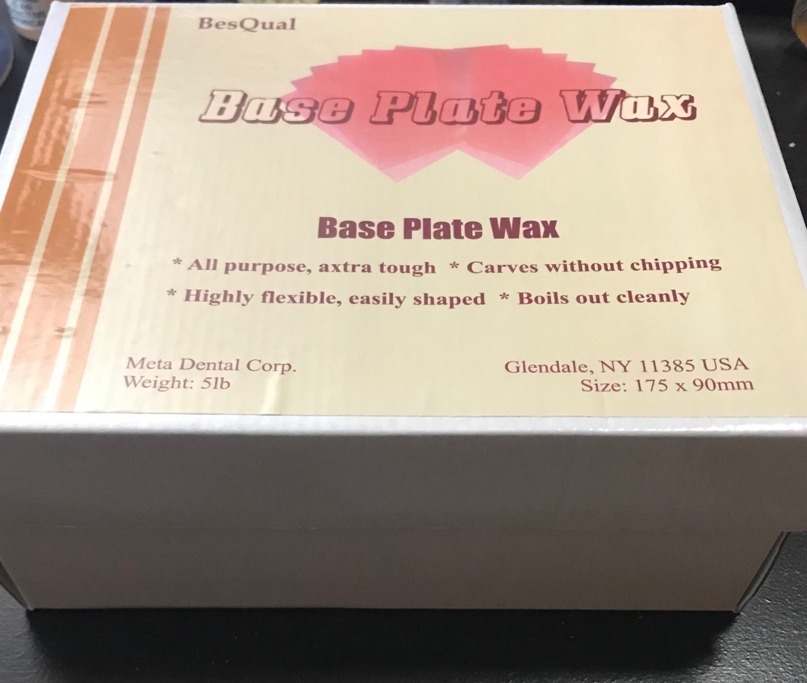 Base Plate Wax Pink – All Season – 5 lb – Besqual – 175 x 90 x 1.5mm Sheets