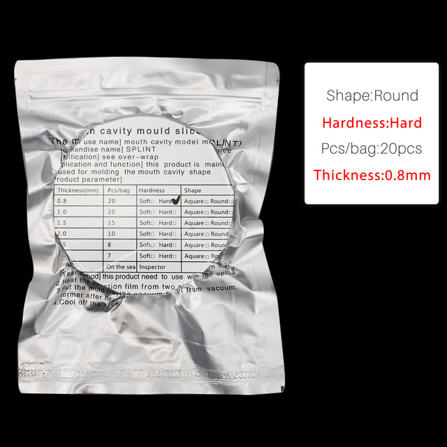 Dental Thermoforming Material Round Hard Vacuum Forming Sheet Splint 0.8mm USA