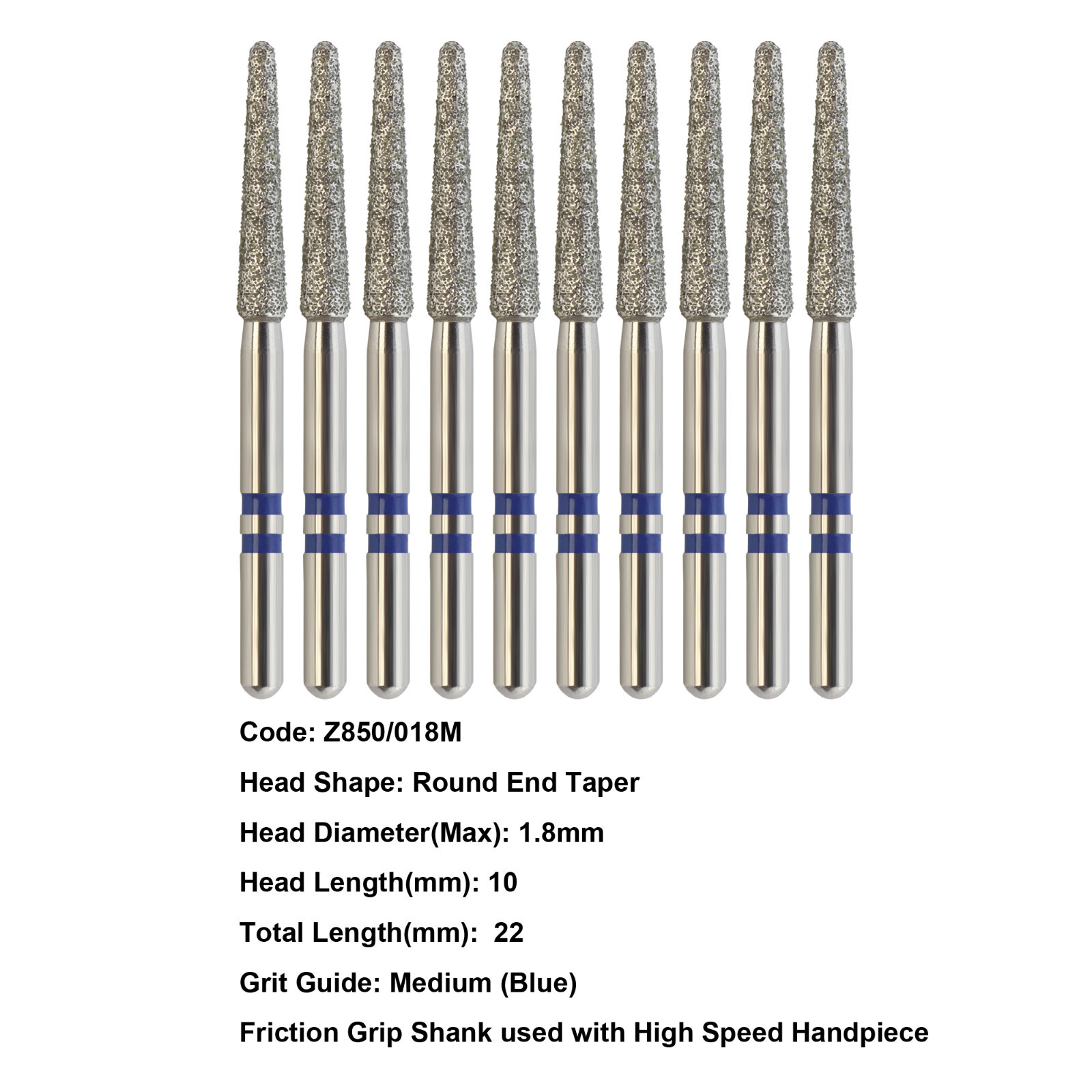 Dental Diamond Bur Zirconia Cutting Bur Round Football FG Fine Medium Grit Z856