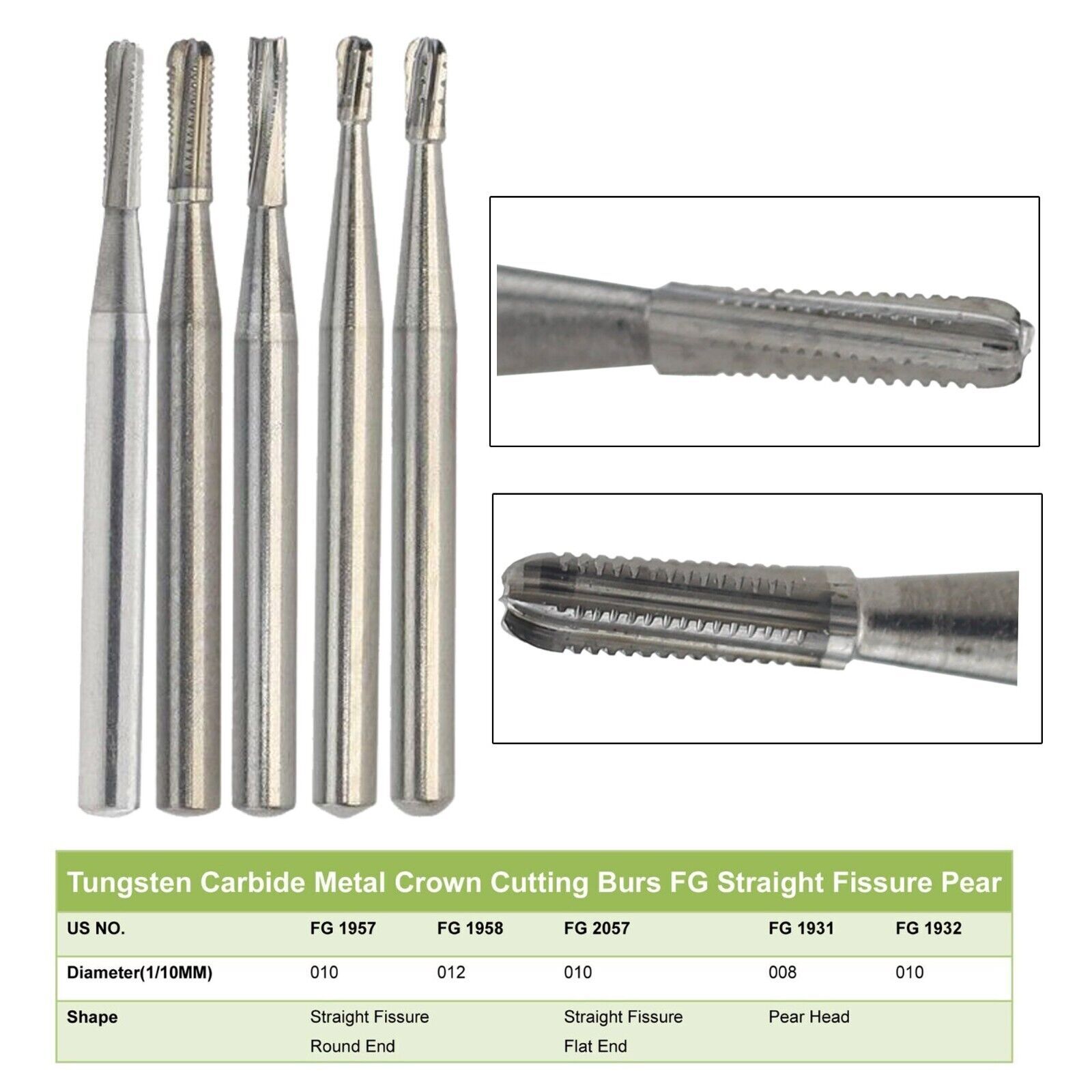 Wave Dental Carbide Bur FG330 Round 1/4 2 4 6 8 557 Friction Grip High Speed Bur