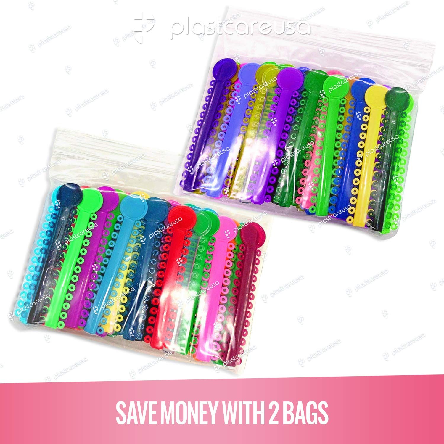 2080 Ligature Ties for Braces – 1040 Count (Pack of 2), multicolour