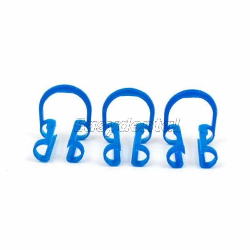 10-100Pcs Cotton Roll Holder Disposable Clips Plastic Blue For Dental Lab Clinic