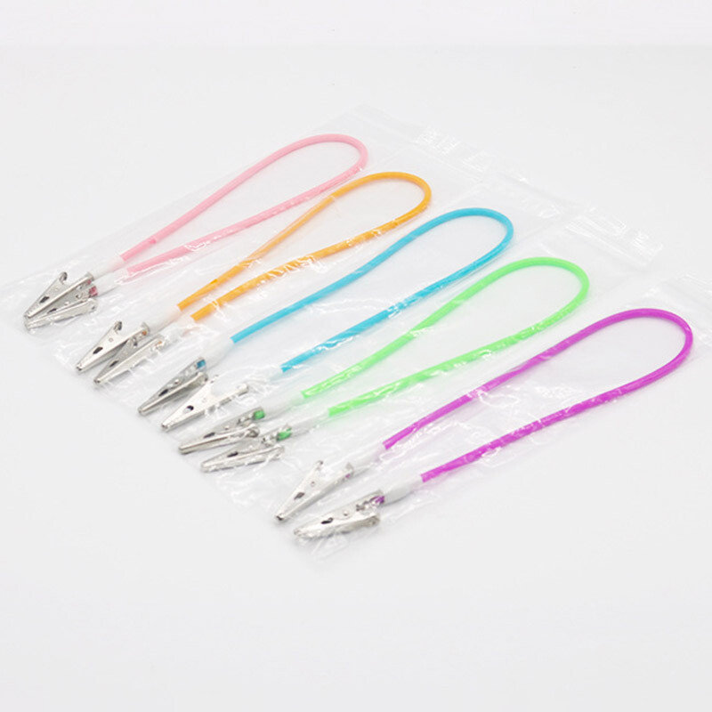 5-20Pcs Dental Bib Clips Flexible Silicone Chain Baby Patient Napkin Holder Clip