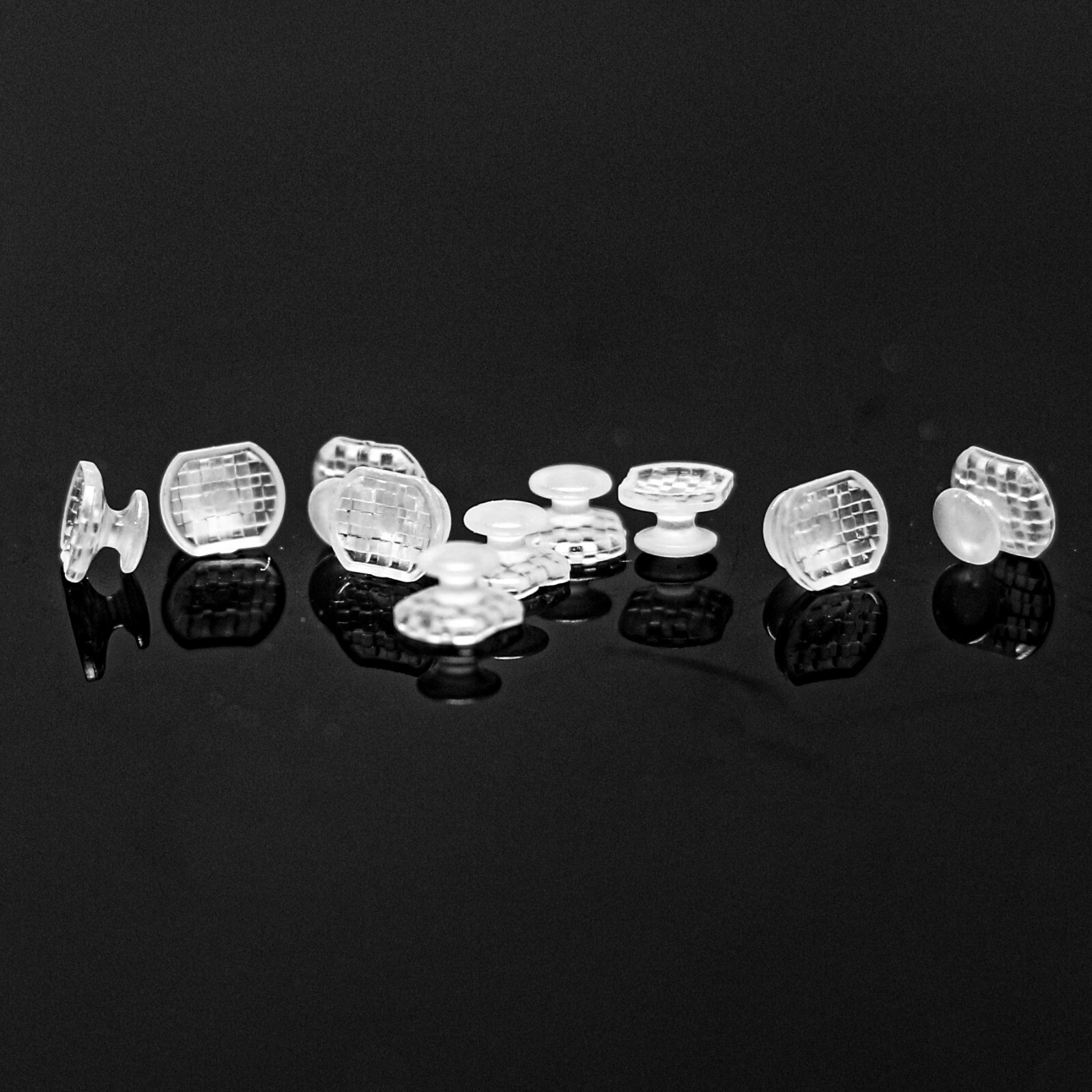 10 Pcs/Pack Dental Ortho Ceramic Clear Lingual Button Bondable Rectangular Base