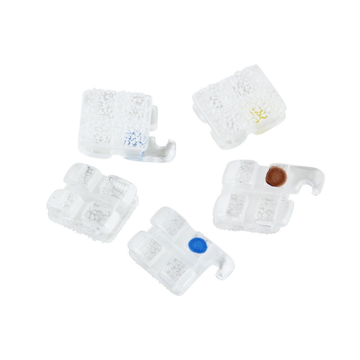 Dental Orthodontic Sapphire Bracket +8pc Buccal Tube Mini Roth MBT.022 345 Hook