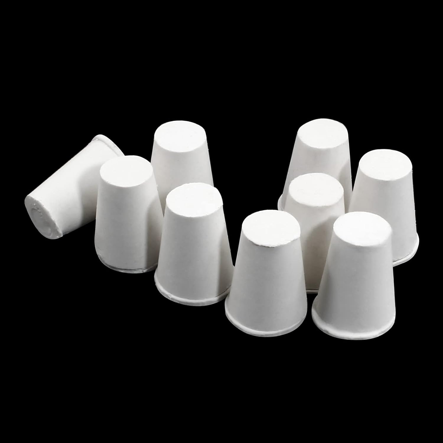 10 Pcs Tapered Rubber Stopper Plug 000# Solid Rubber Stoppers for Lab Tube(White