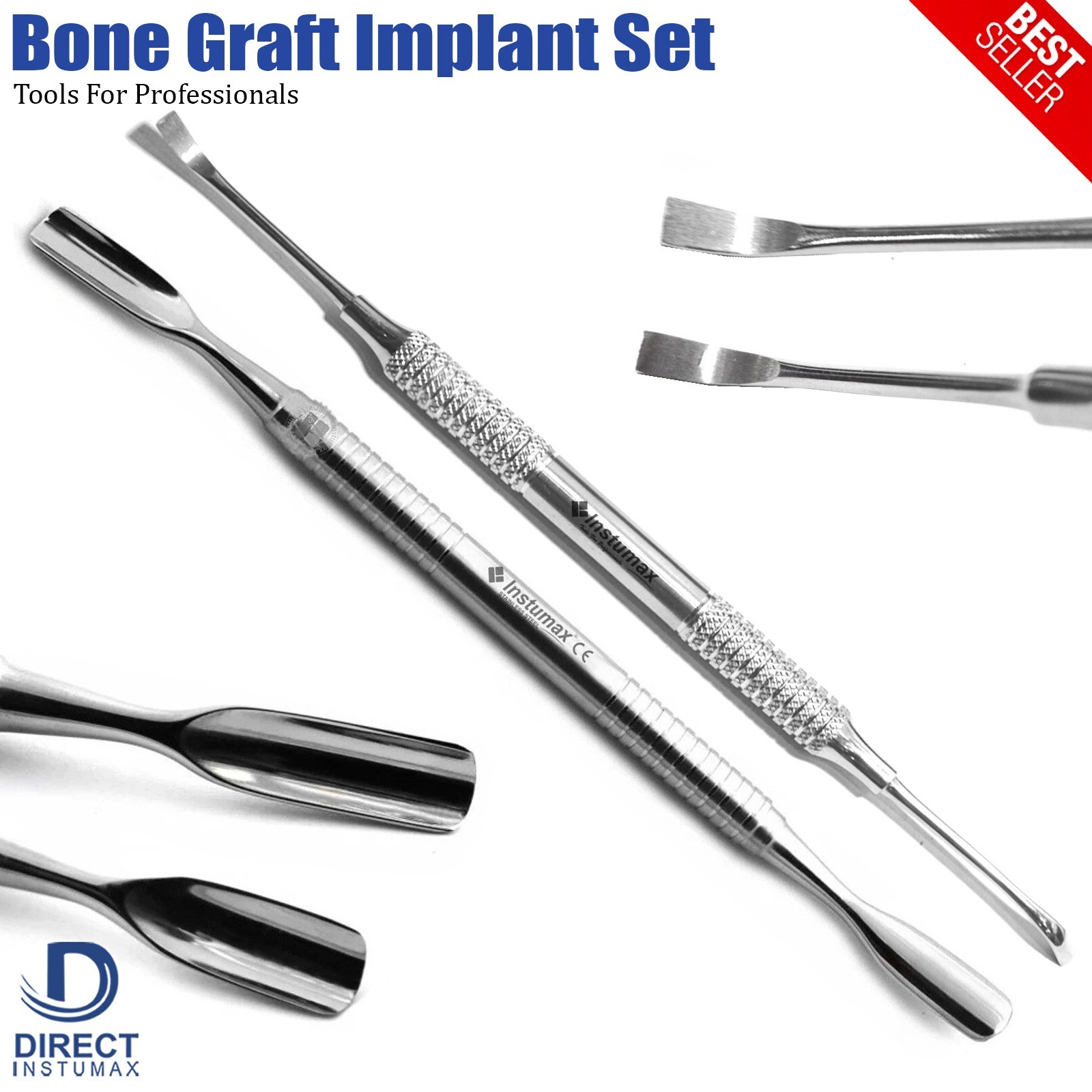 Bone Graft Implant Instruments Set Palti Bone Carrier Crown Remover Scaler Kit