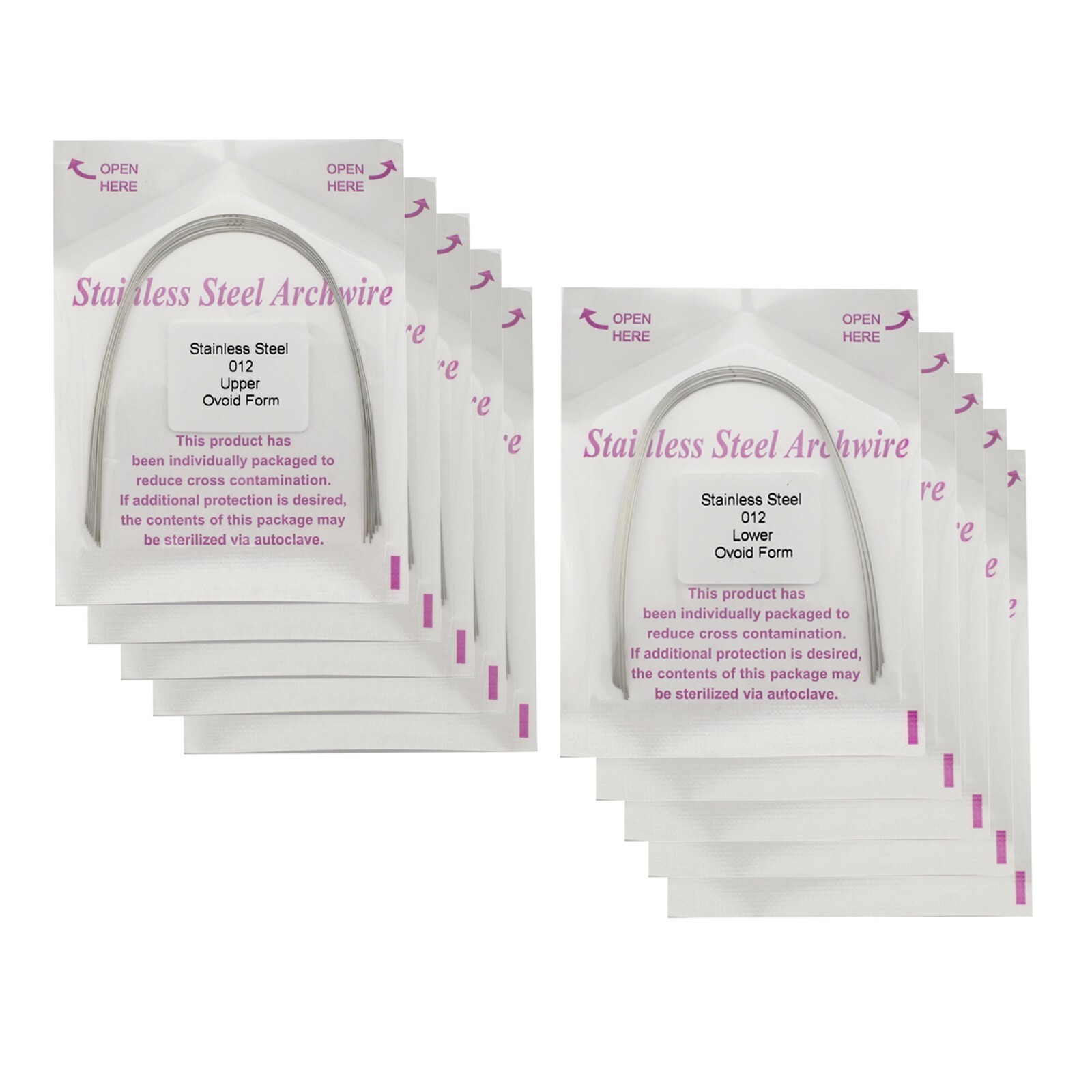 Dental Orthodontic Arch Wire Stainless Steel Rectangular Ovoid Upper Lower 16X22