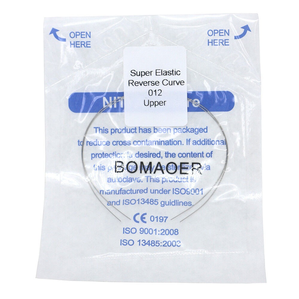 100×Dental Orthodontic Super Niti Elastic Round Arch Wire Reverse Curve 012Upper