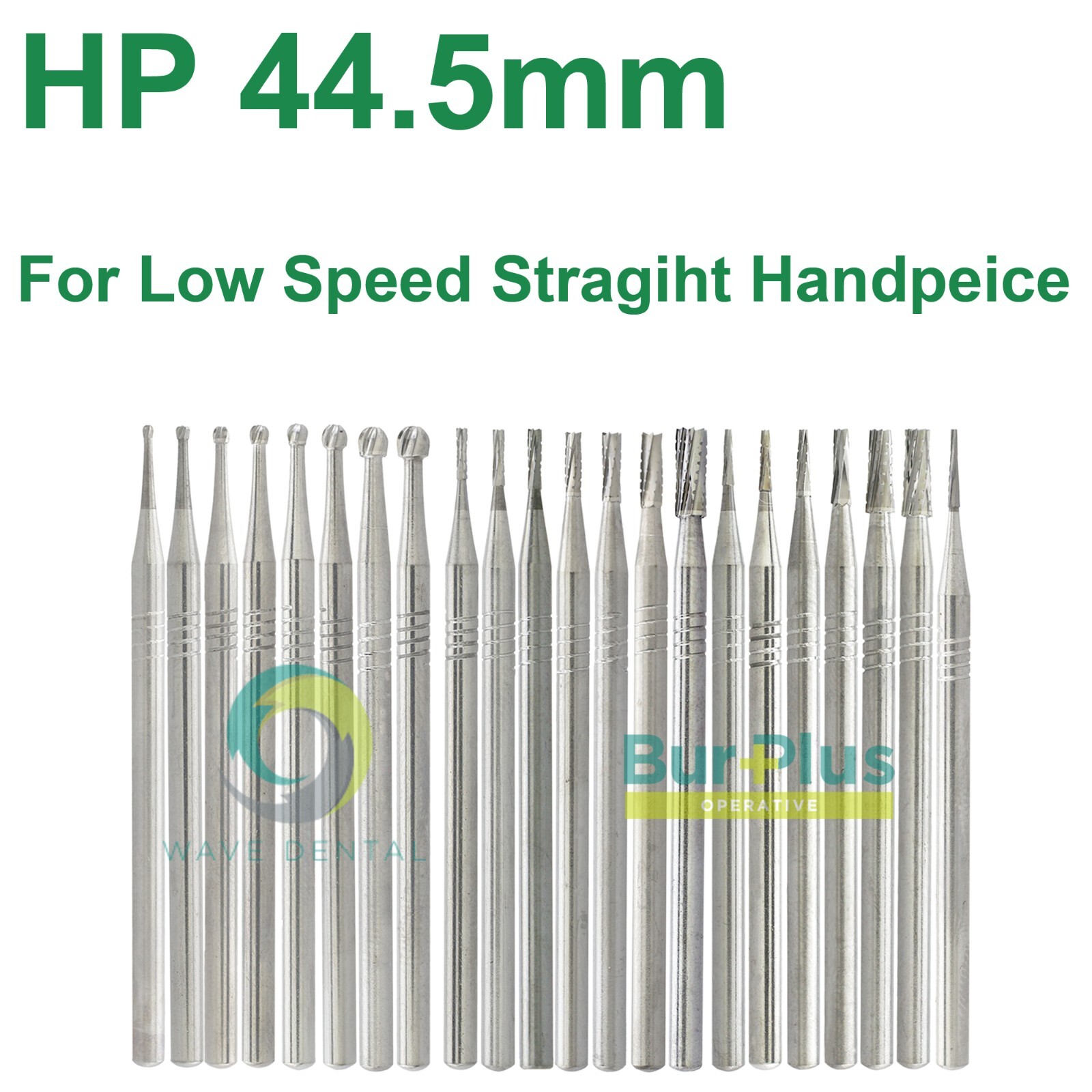 Wave Dental Carbide Straight Handpiece Bur Round HP1/4 1/2 2 4 6 8 10 Low Speed