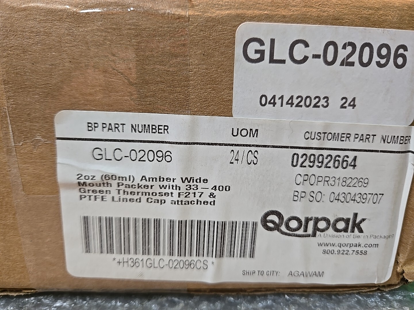 GLC-02096 Wide Mouth Packer Bottle 2 Oz / 60 ml | PTFE CAP | Case Of 24