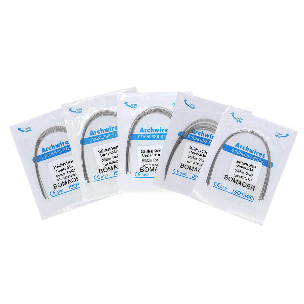 5-200packs Dental Orth Stainless Steel Round Arch Wire 016 Upper 10pcs/bag