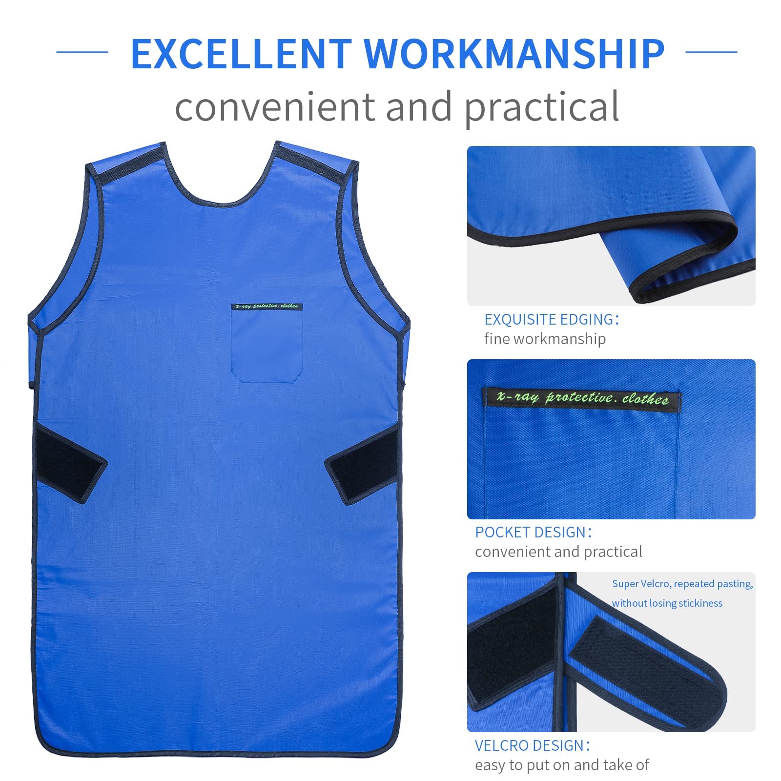 ANNWAH 0.35mmPb X-Ray Apron,Lightweight X-Ray Shield Apron for Adult,Dental Lead