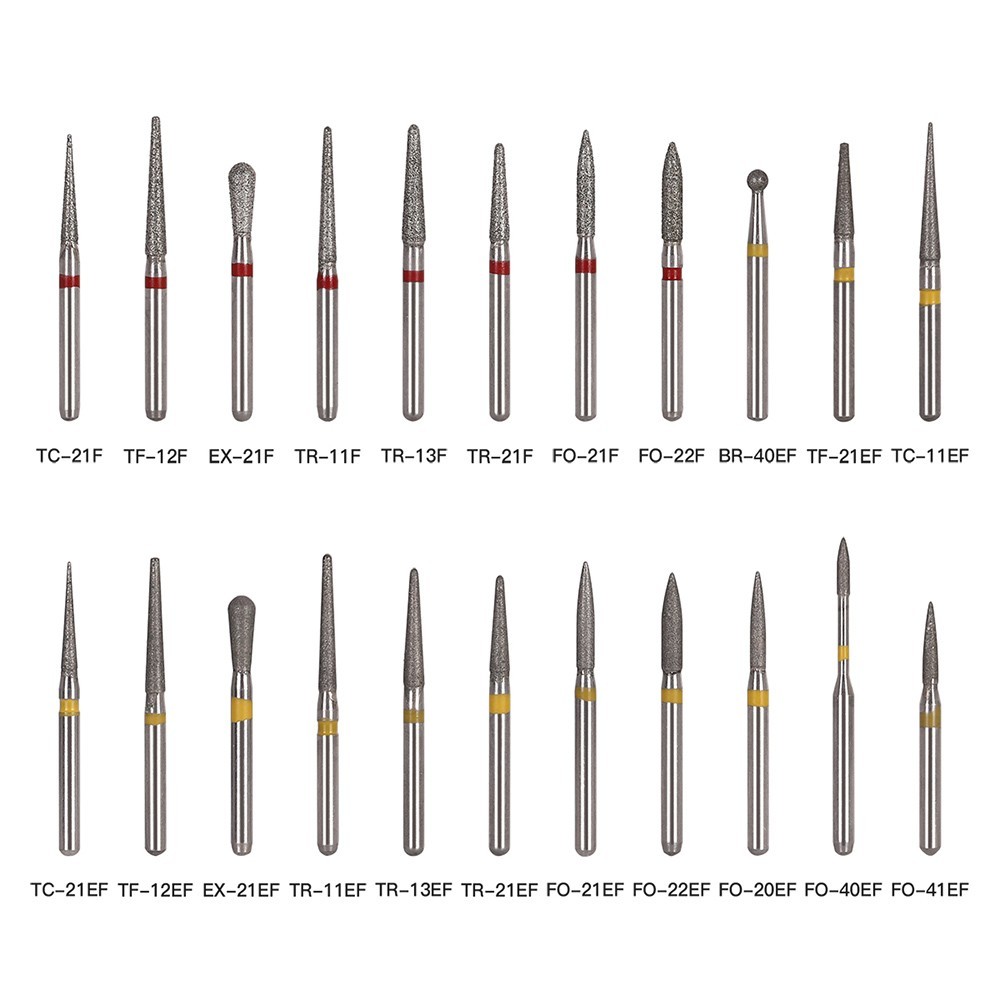 100 Types Dental FG Diamond Burs For High Speed Handpiece Friction Grip 50pcs