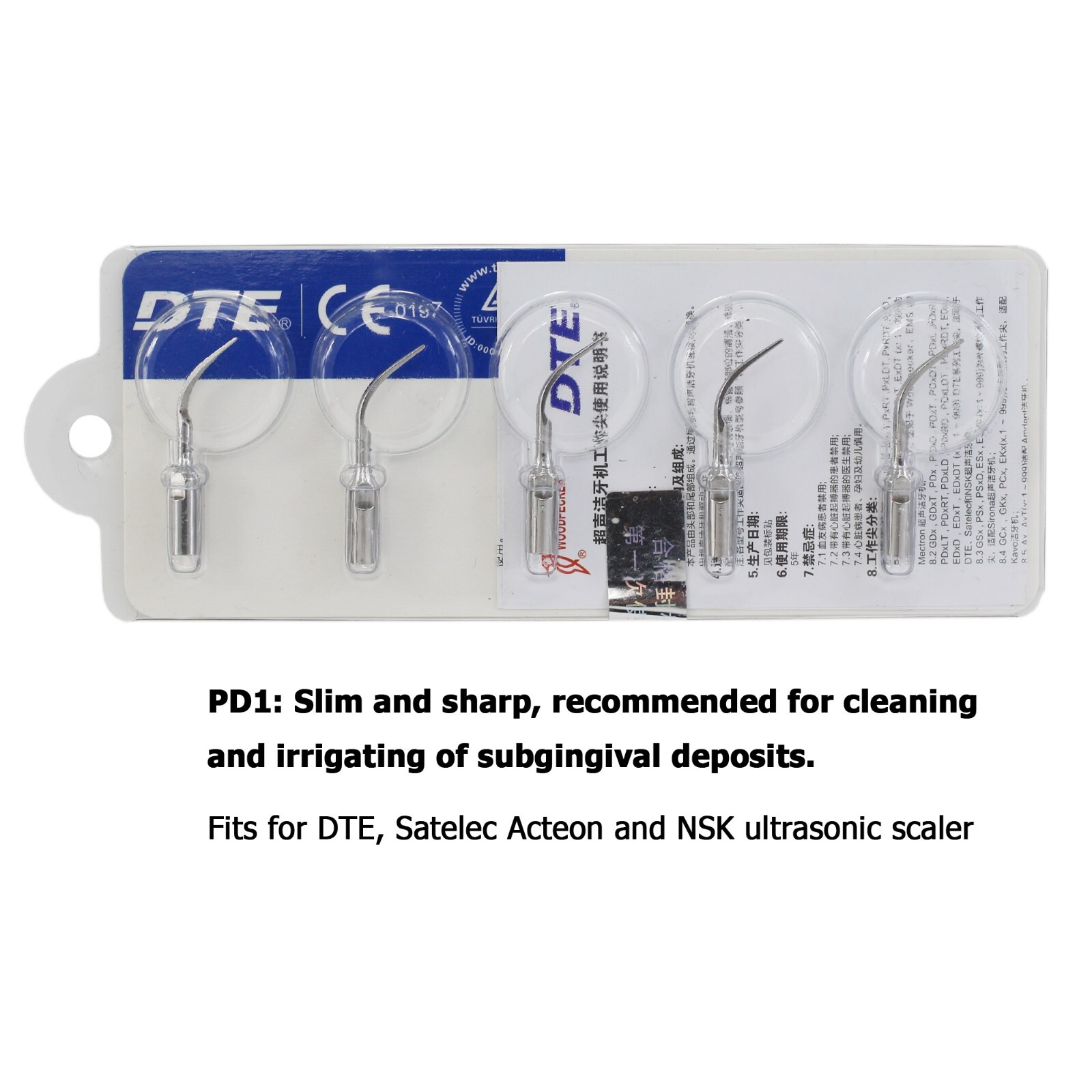 Woodpecker DTE Dental Ultrasonic Scaler Piezo Tips DTE-V2 V3 LED Handpiece HD-7L