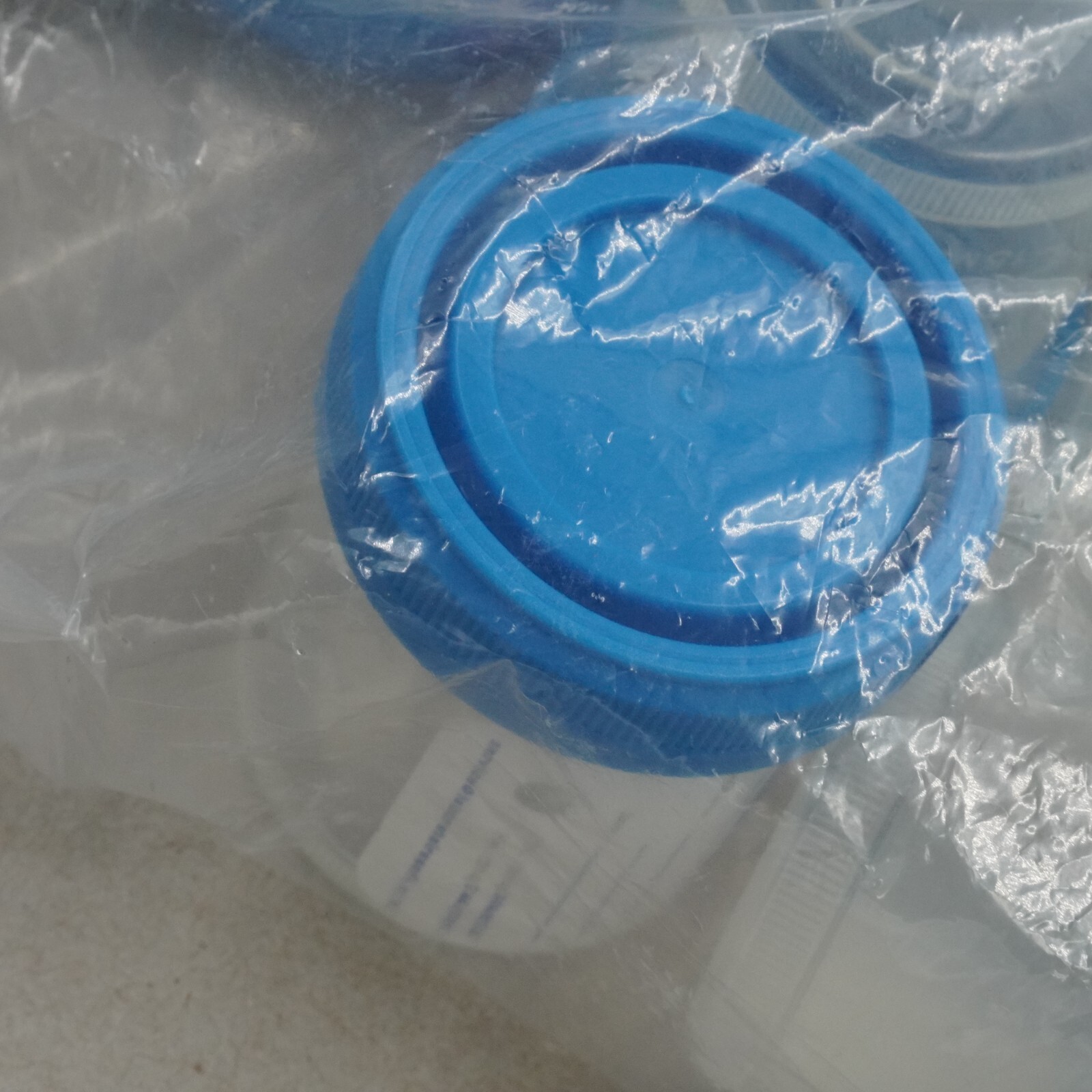 Specimen Container 2oz 60ml Qty 100 Clear Plastic Blue Screw Top Sterile