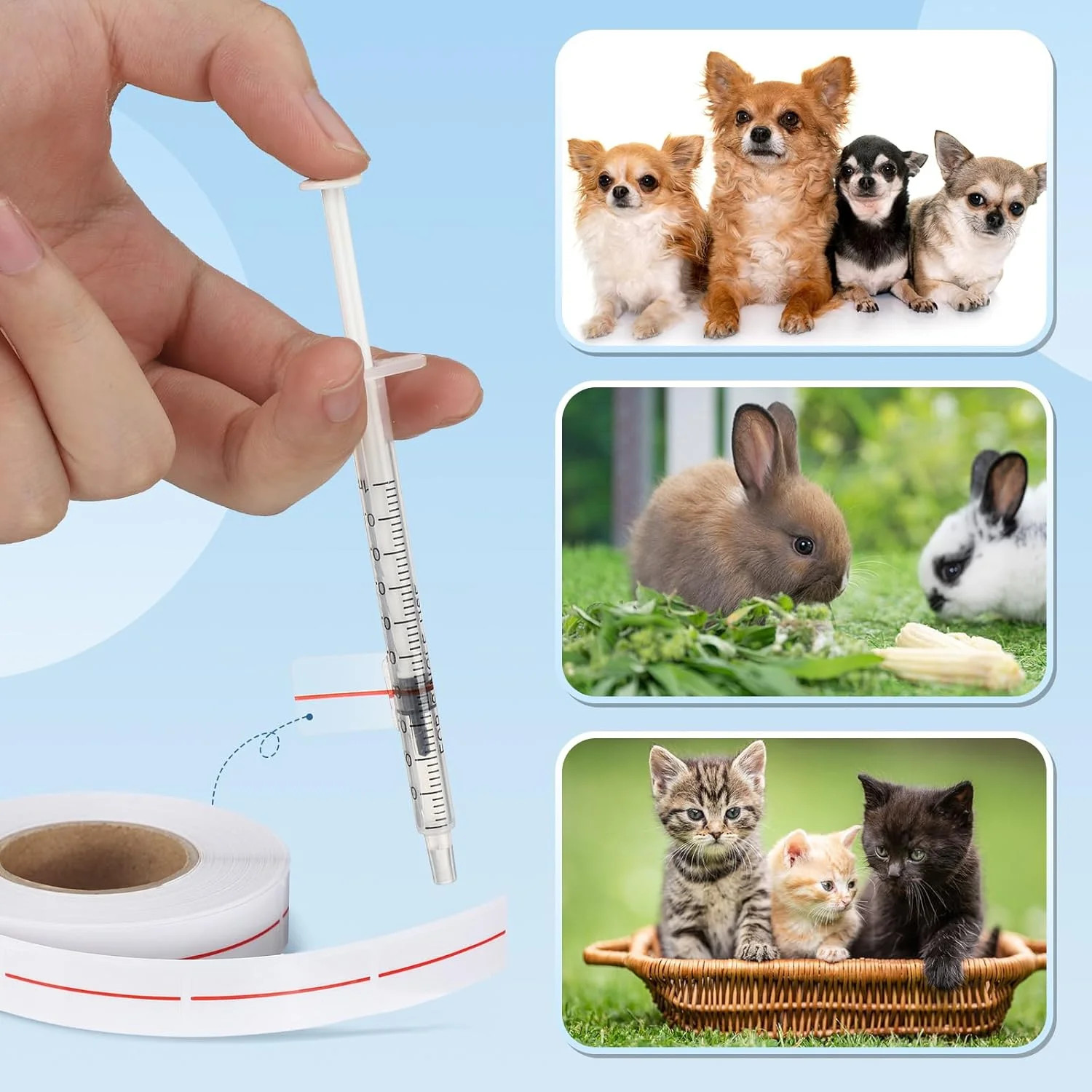 3 Roll Syringe Line Stickers 1.5″ x 0.5″ Dosage Marking Clear Label Bright Red I