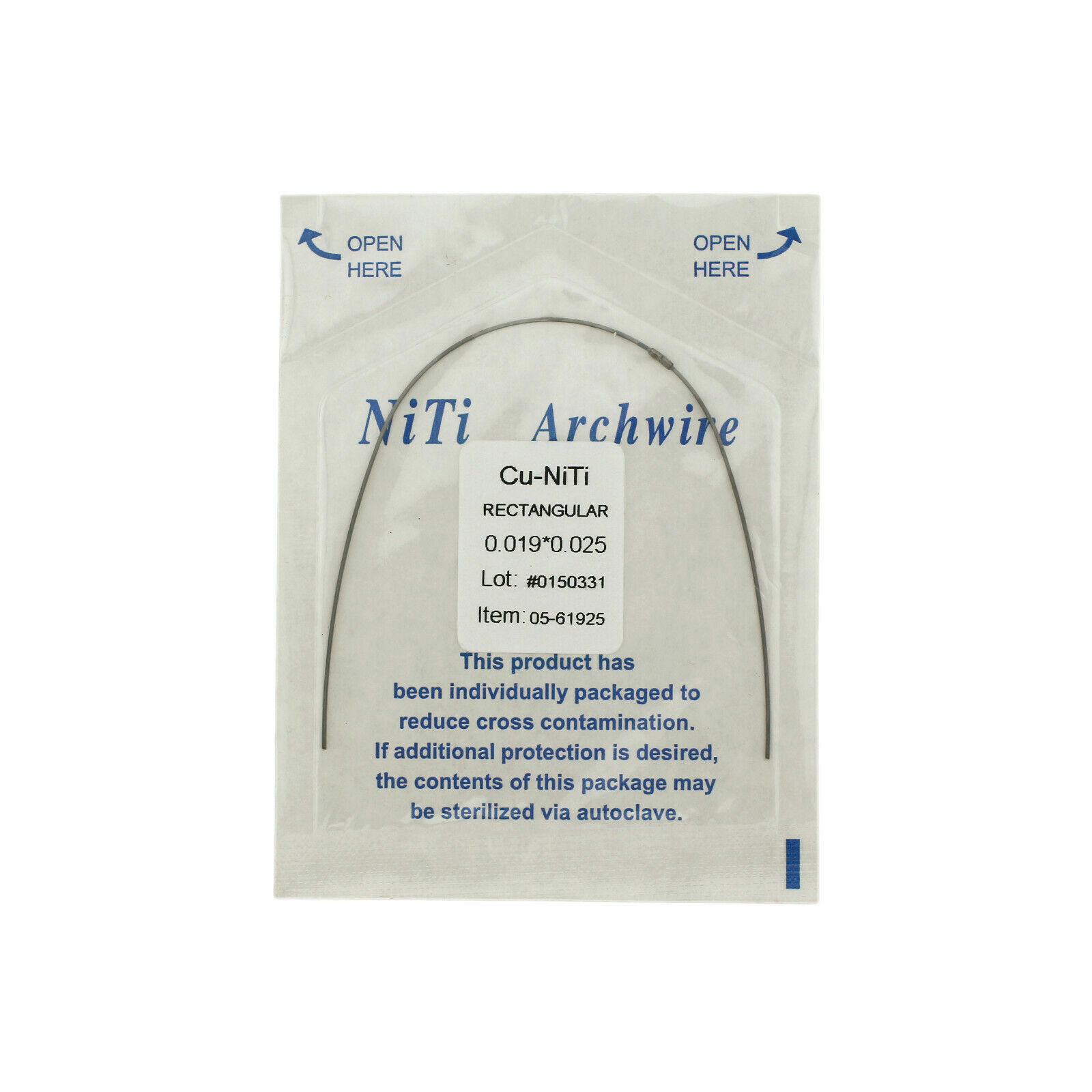 Dental Orthodontic Cu NiTi Copper Nickel Titanium Arch Wire Rectangular Round