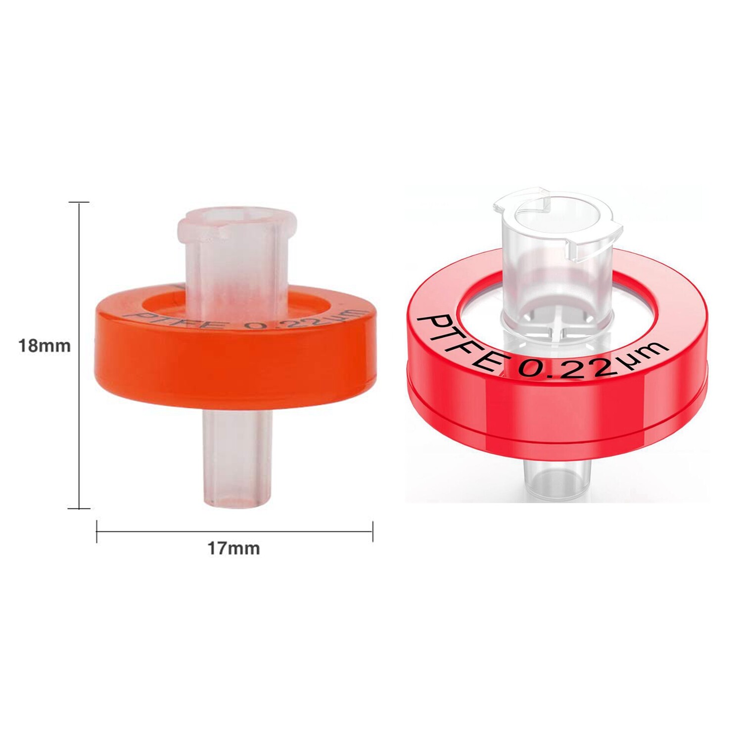 PTFE Syringe Filter 13mm,0.22 um Pore Size,Hydrophilic NonSterile Lab Filtration