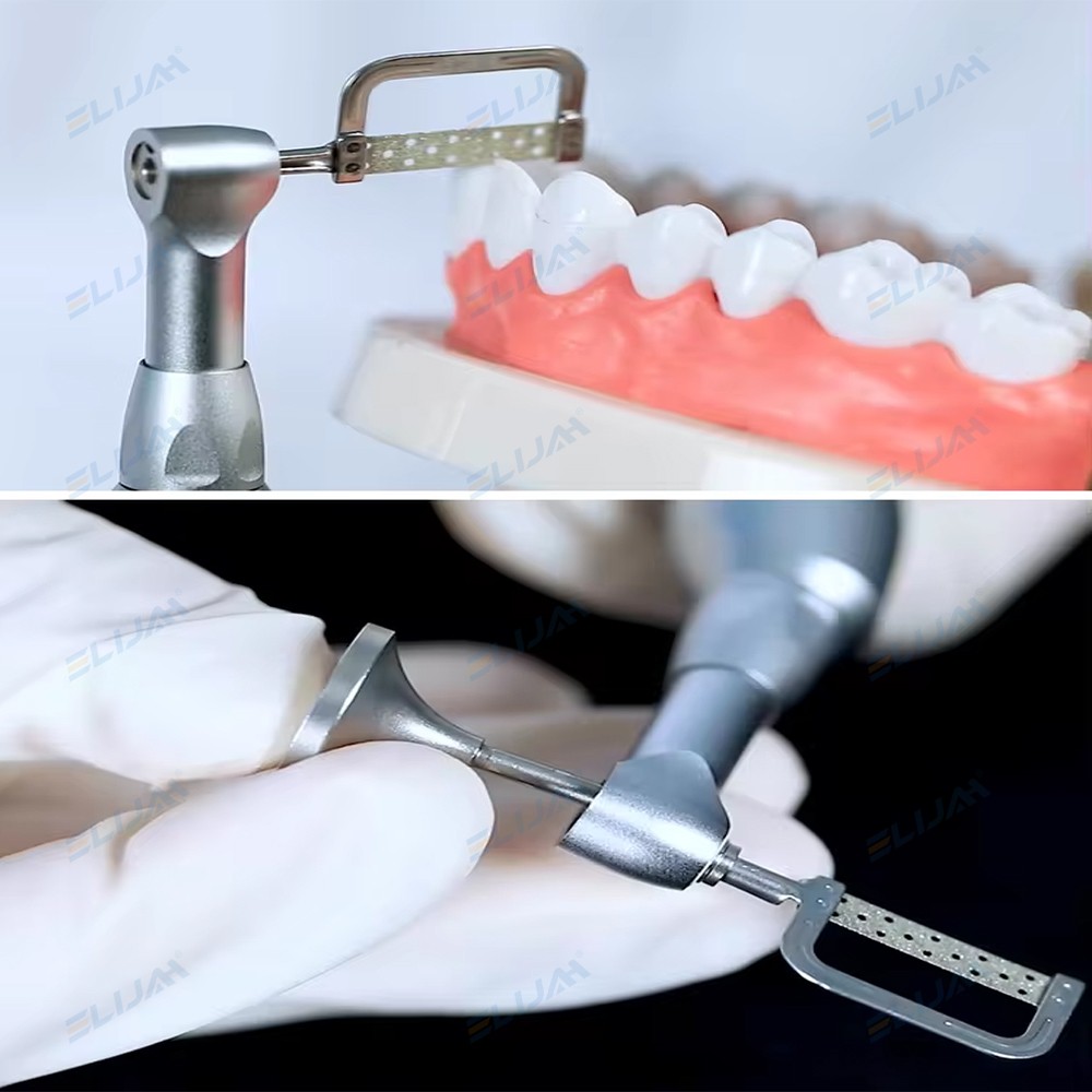 Dental Electric Wireless Polisher IPR System Ruler Prophy Angles Disc Handpiece