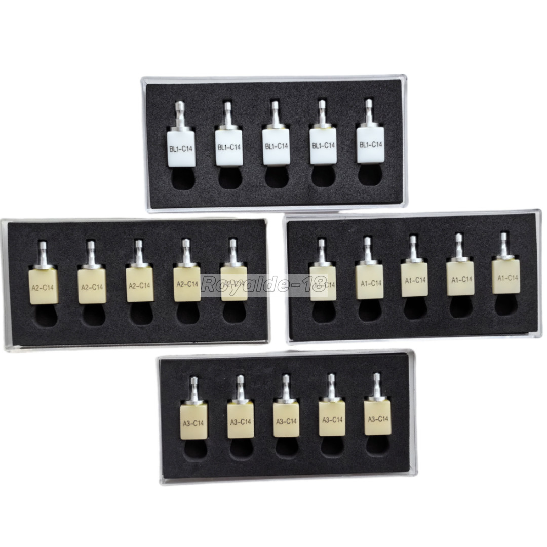 5pcs/Box Sirona MCXL Dental PMMA Blocks Disk C14 Block Cerec Bleached A1/2/3/BL1