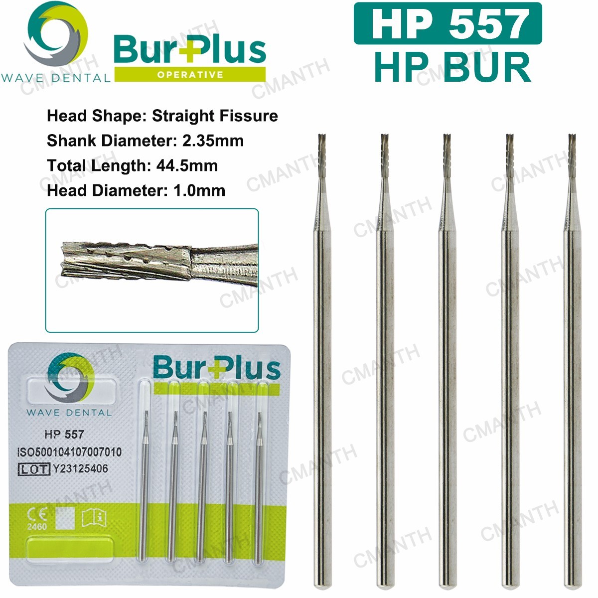 US WAVE Dental Surgical Burs Tungsten Carbide Bur Round HP 44.5mm For Slow Speed