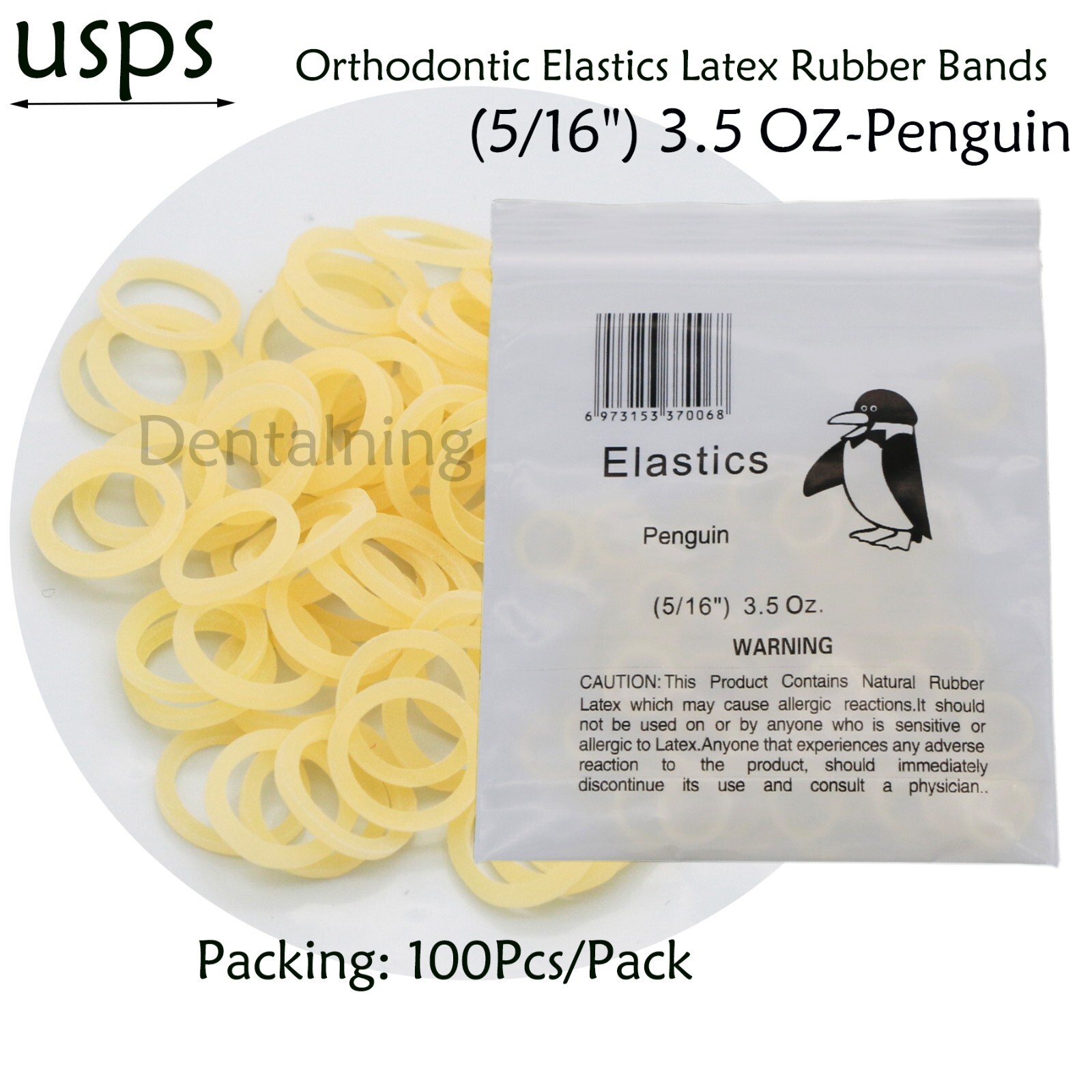 US Dental Ortho Elastics Latex Braces Orthodontic Rubber Bands 3.5 5.0 6.5 OZ