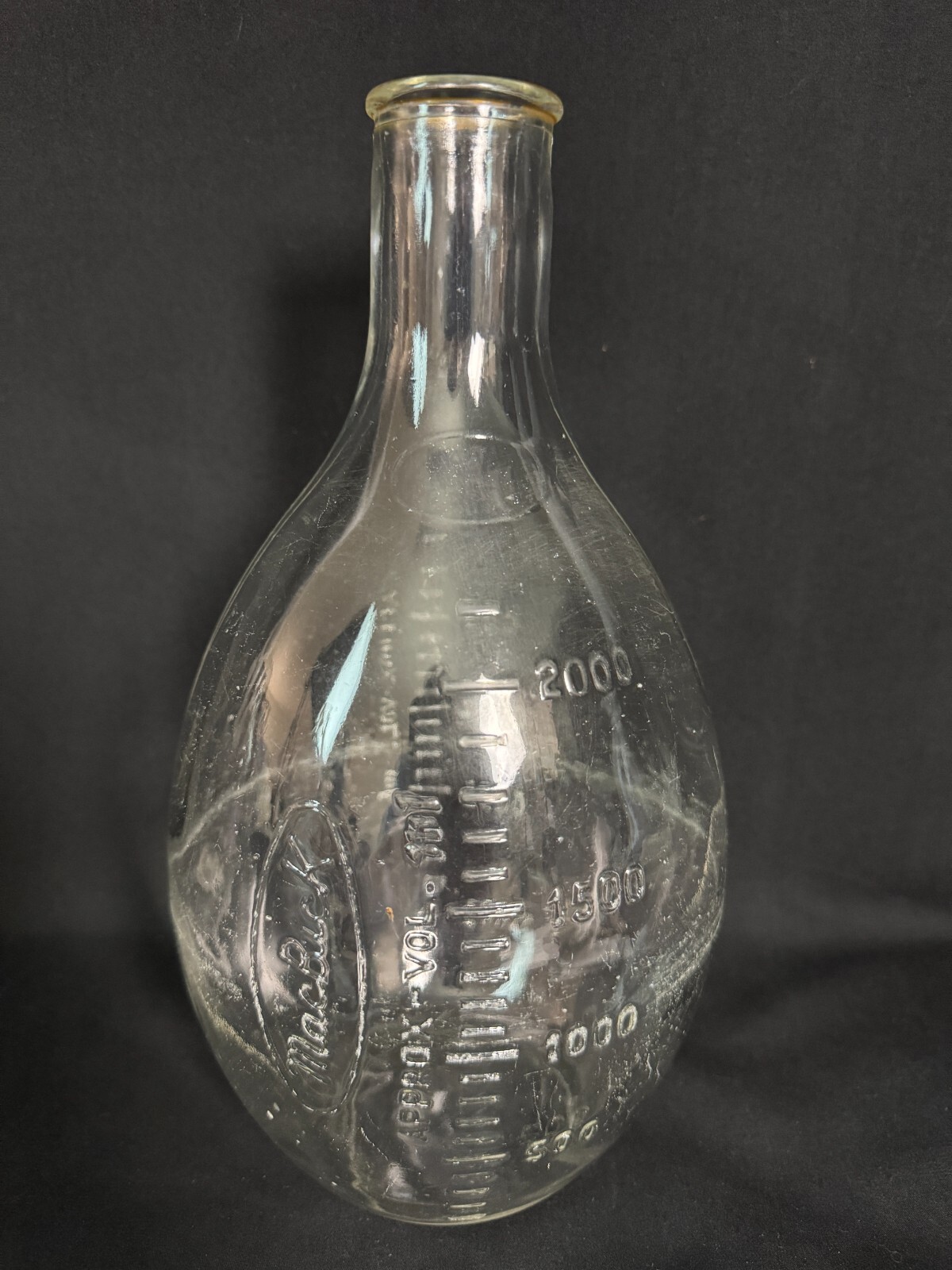 Antique MacBick Rare Pyrex American Laboratory Beaker 2000ml Vintage Lab Glass B