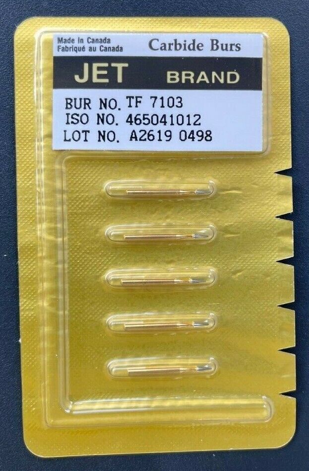 TRIMMING & FINISH DENTAL CARBIDE BURS 12 BLADES TF 7103 FLUTE. JET KERR