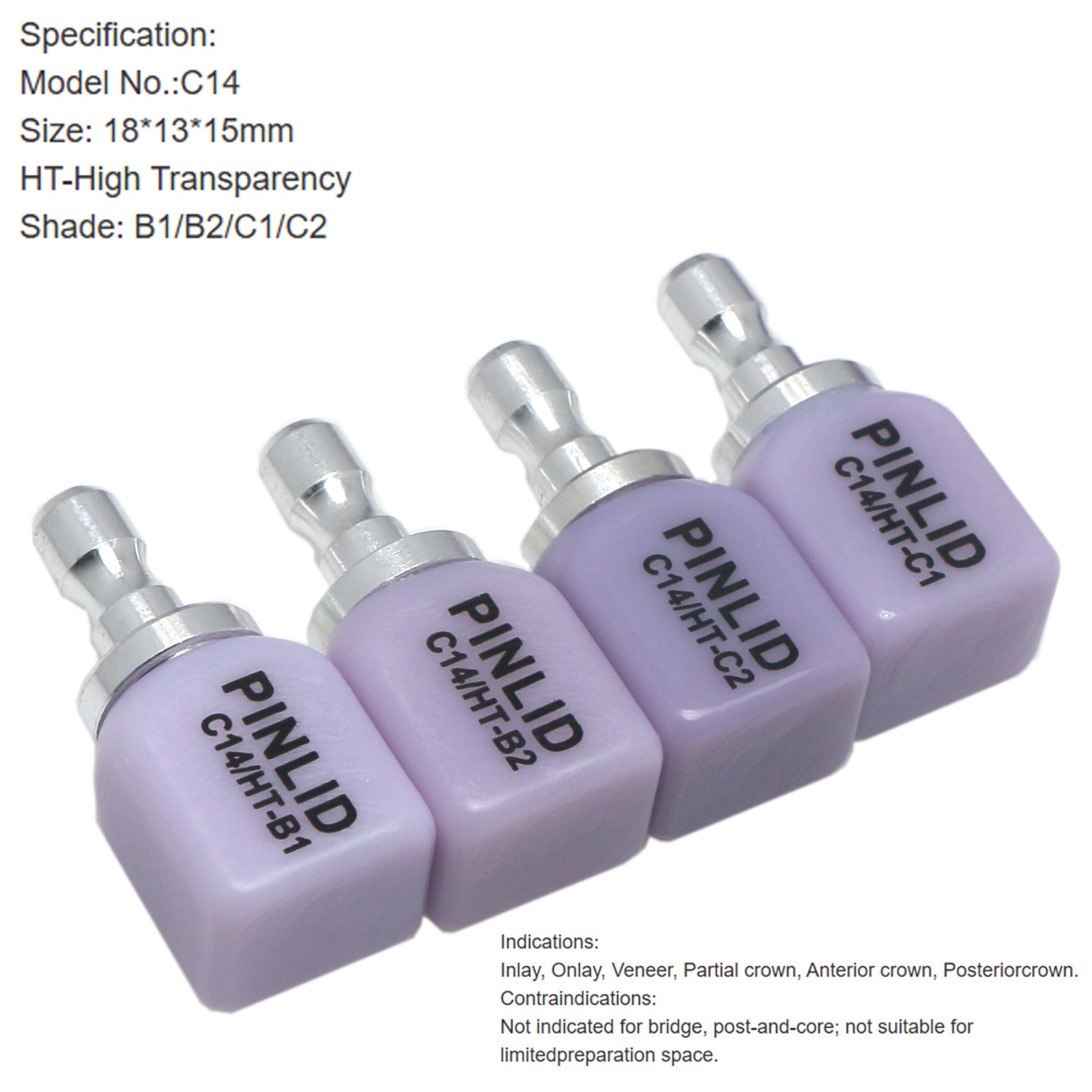 US C14 HT/LT Dental Lithium Disilicate Ceramic IPS e.max CAD CEREC Blocks InLab