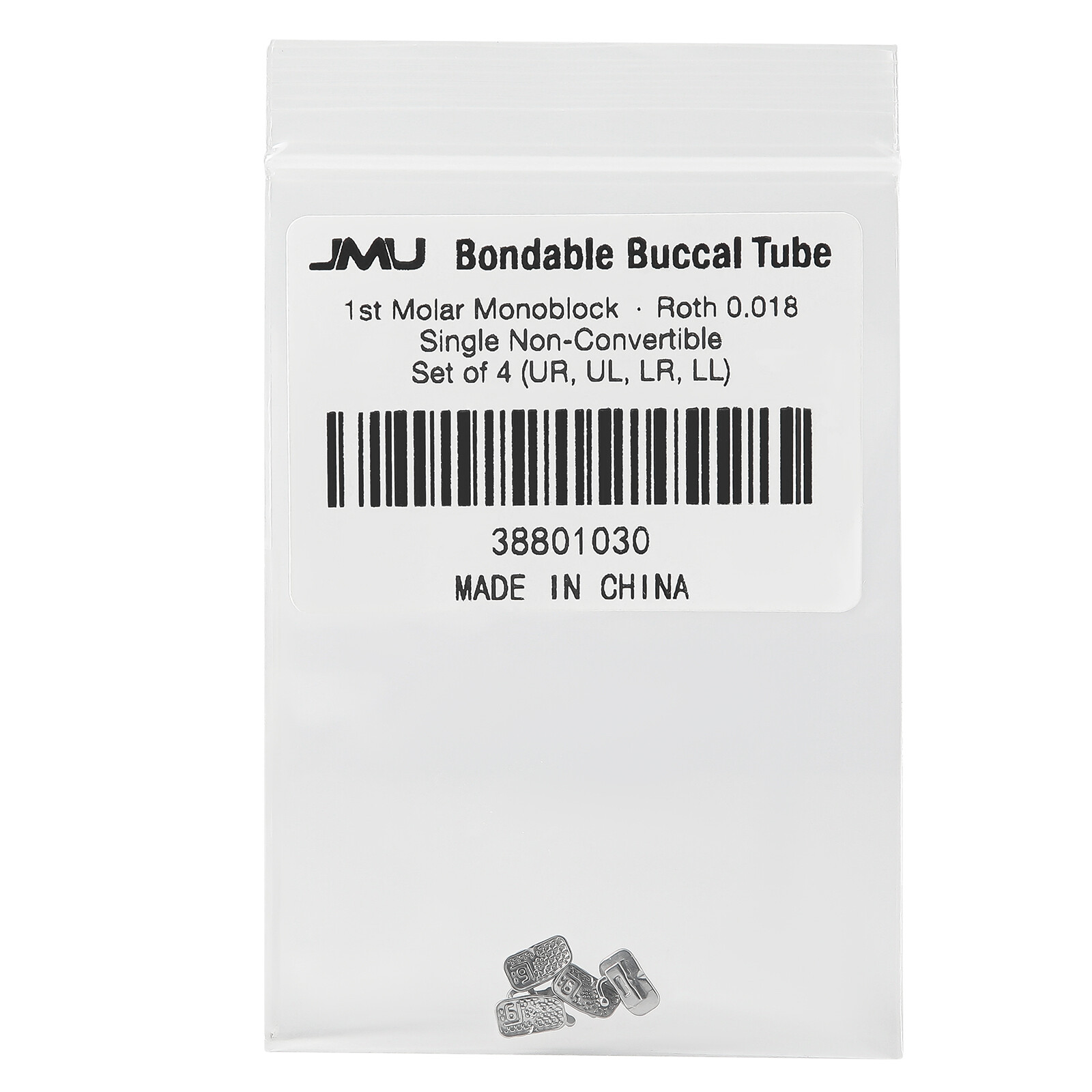 JMU Dental Orthodontic 1st/2nd Molar Buccal Tubes Roth/MBT .018 .022 4-200Pcs
