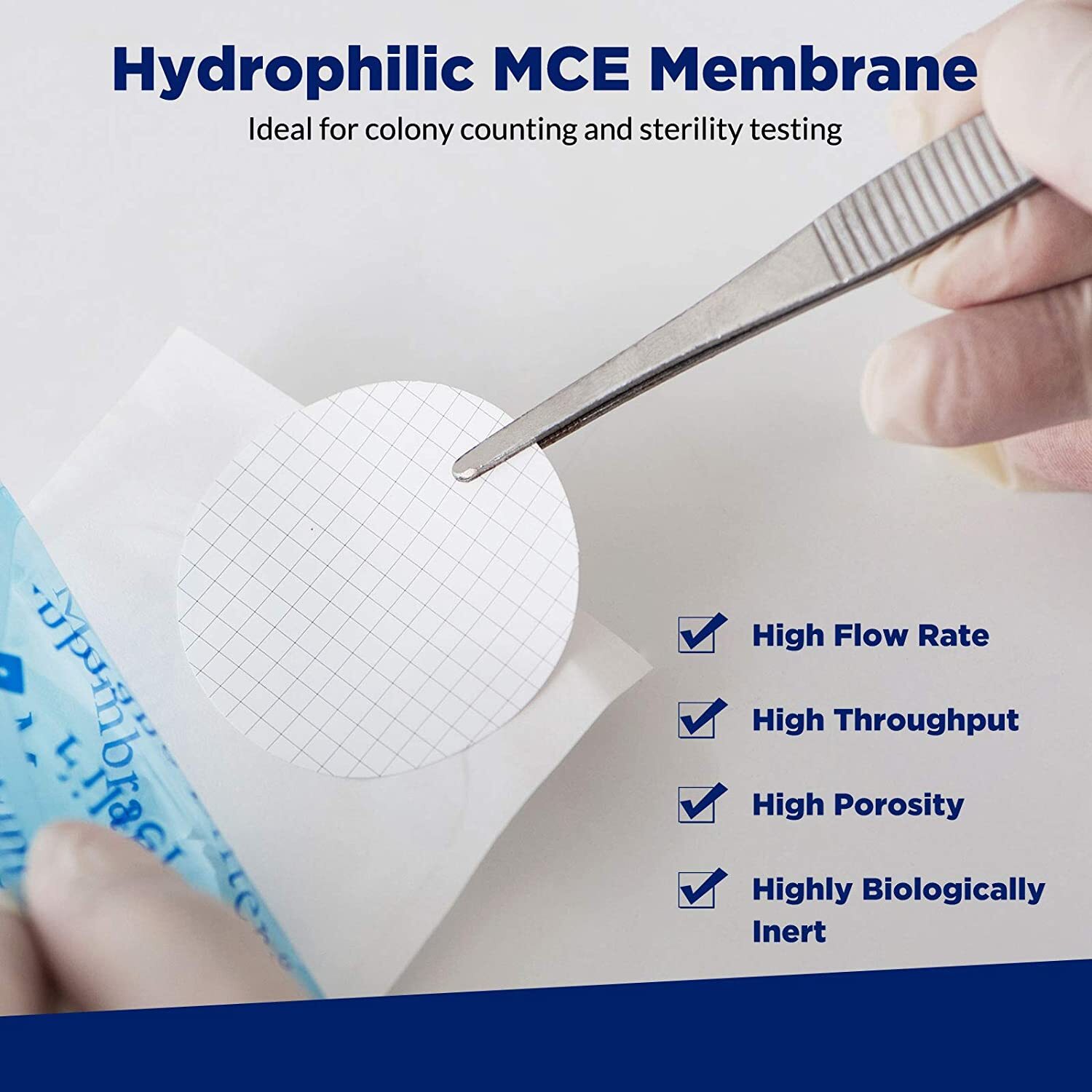Mixed Cellulose Ester MCE Membrane Filter Grid,Hydrophobic 0.45µm 47mm,6000pcs