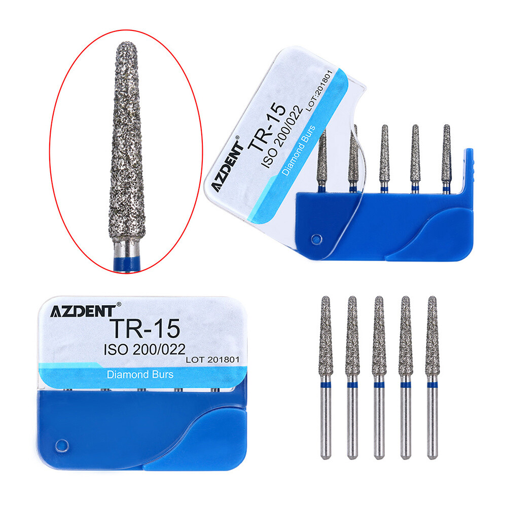20 Types AZDENT Dental Diamond Burs For High Speed Handpiece Friction Grip 1.6mm