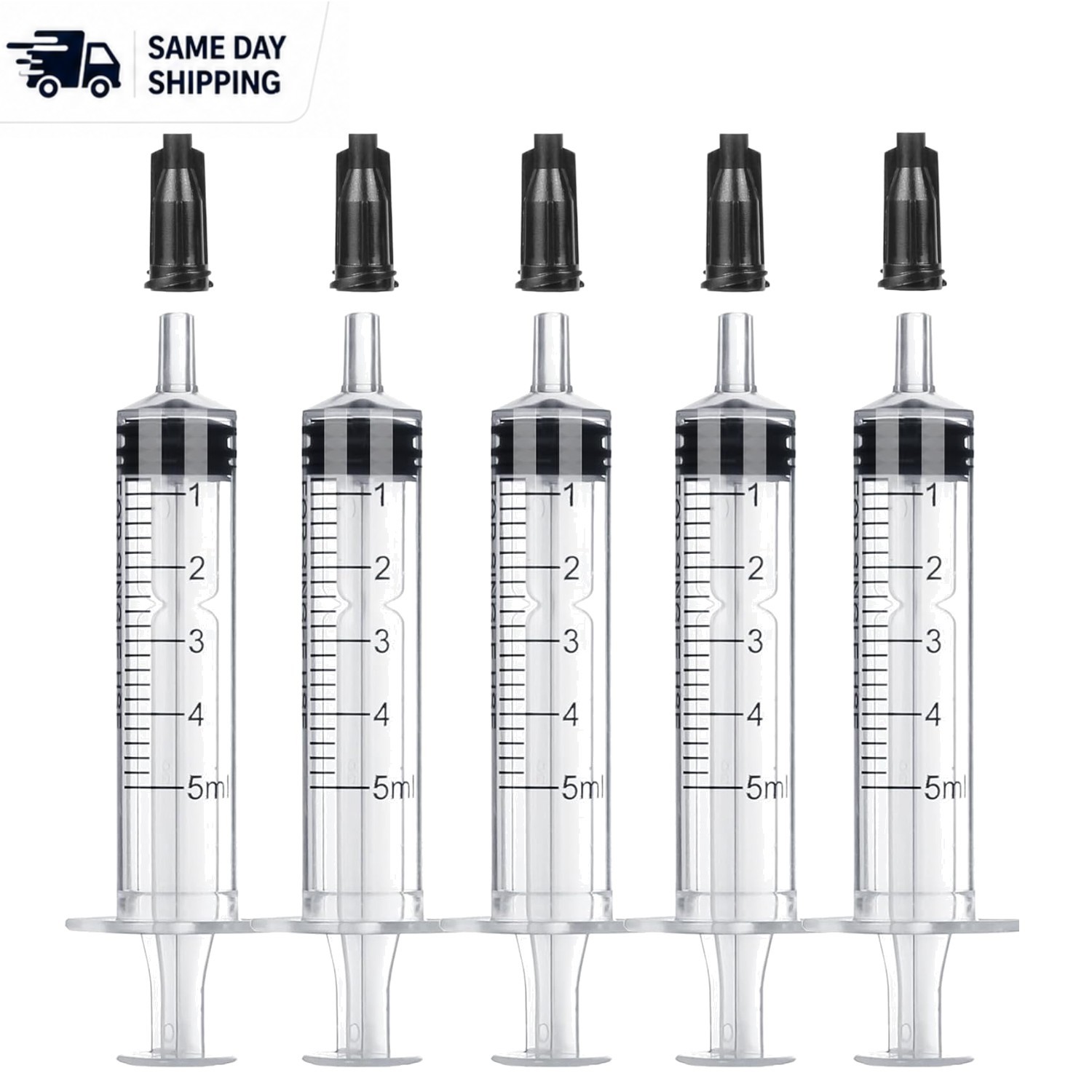5ml Sterile Plastic Syringes Without Needle – 5 Pack for Safe Liquid Measurement