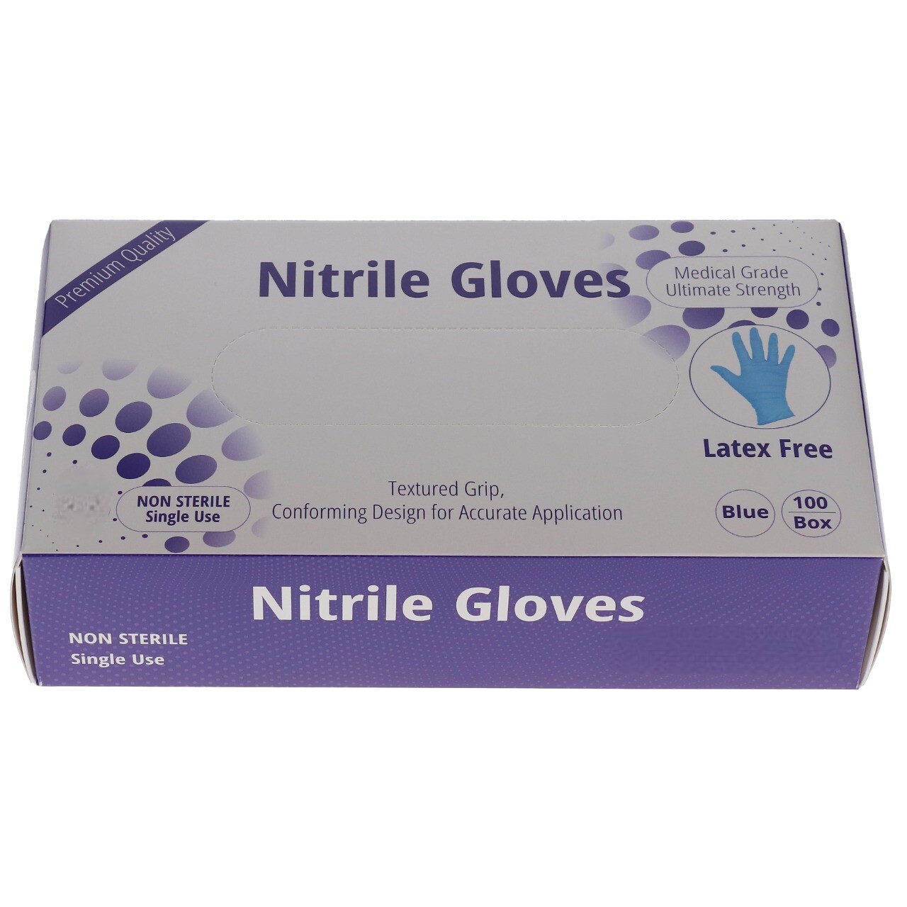 House Brand Dentistry Nitrile Exam Gloves Powder Free Textured Blue 100/Bx