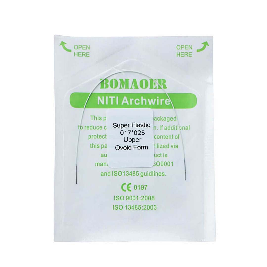 100×Dental Orthodontic Niti Rectangular Arch Wires Tooth Color Coated 17×25Upper